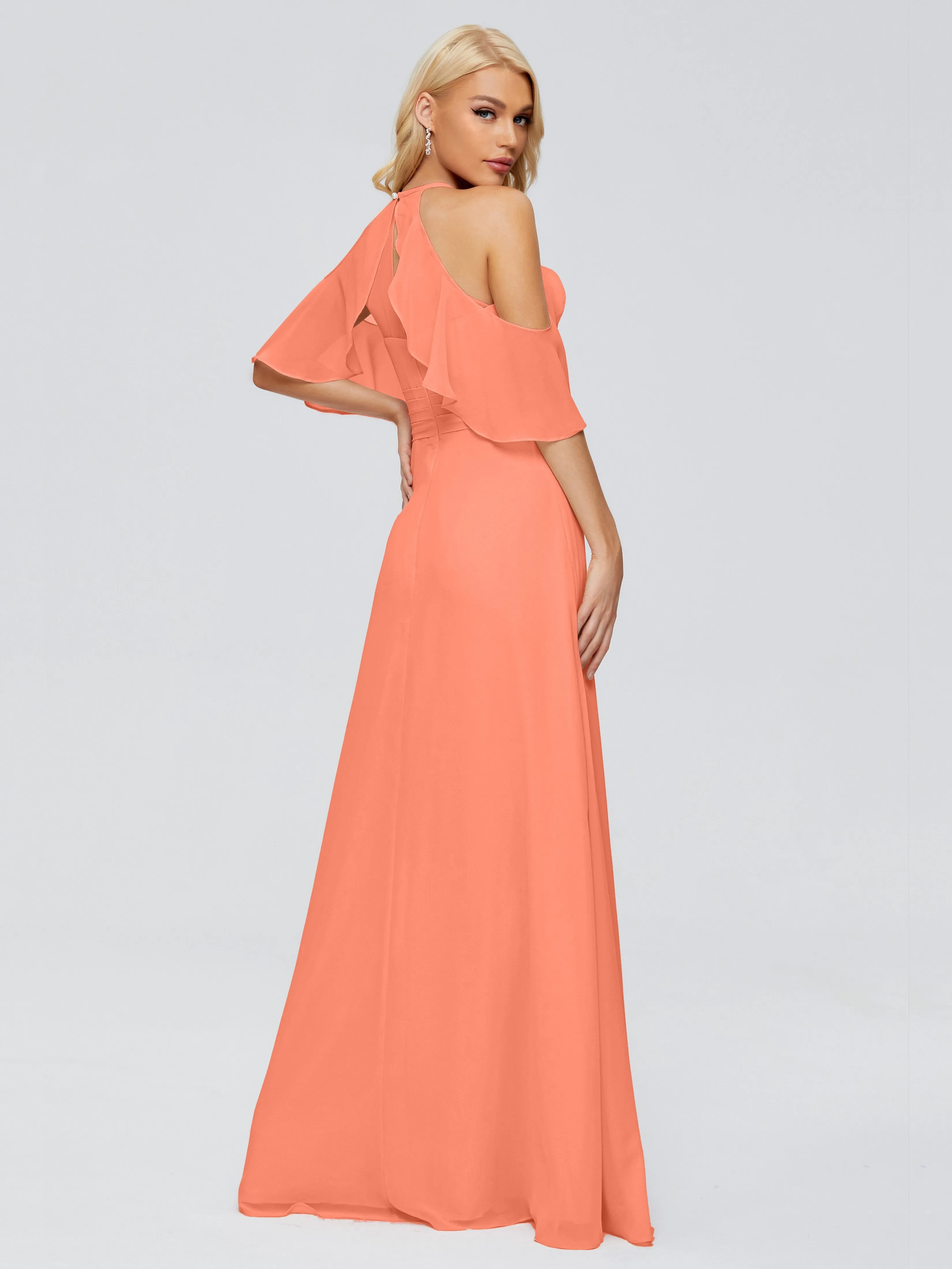 Taylor Elegant A-line Split Chiffon Bridesmaid Dresses