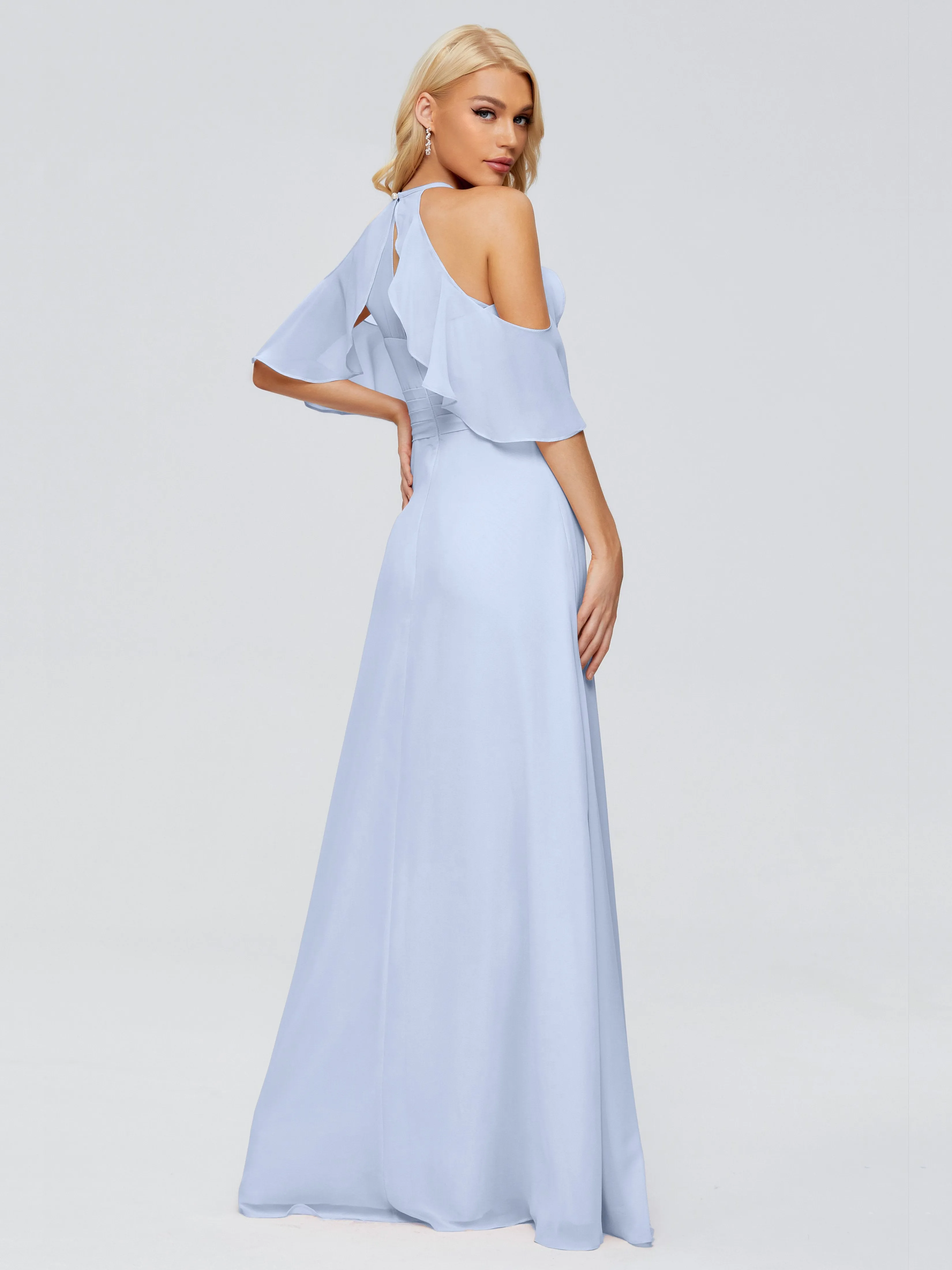 Taylor Elegant A-line Split Chiffon Bridesmaid Dresses