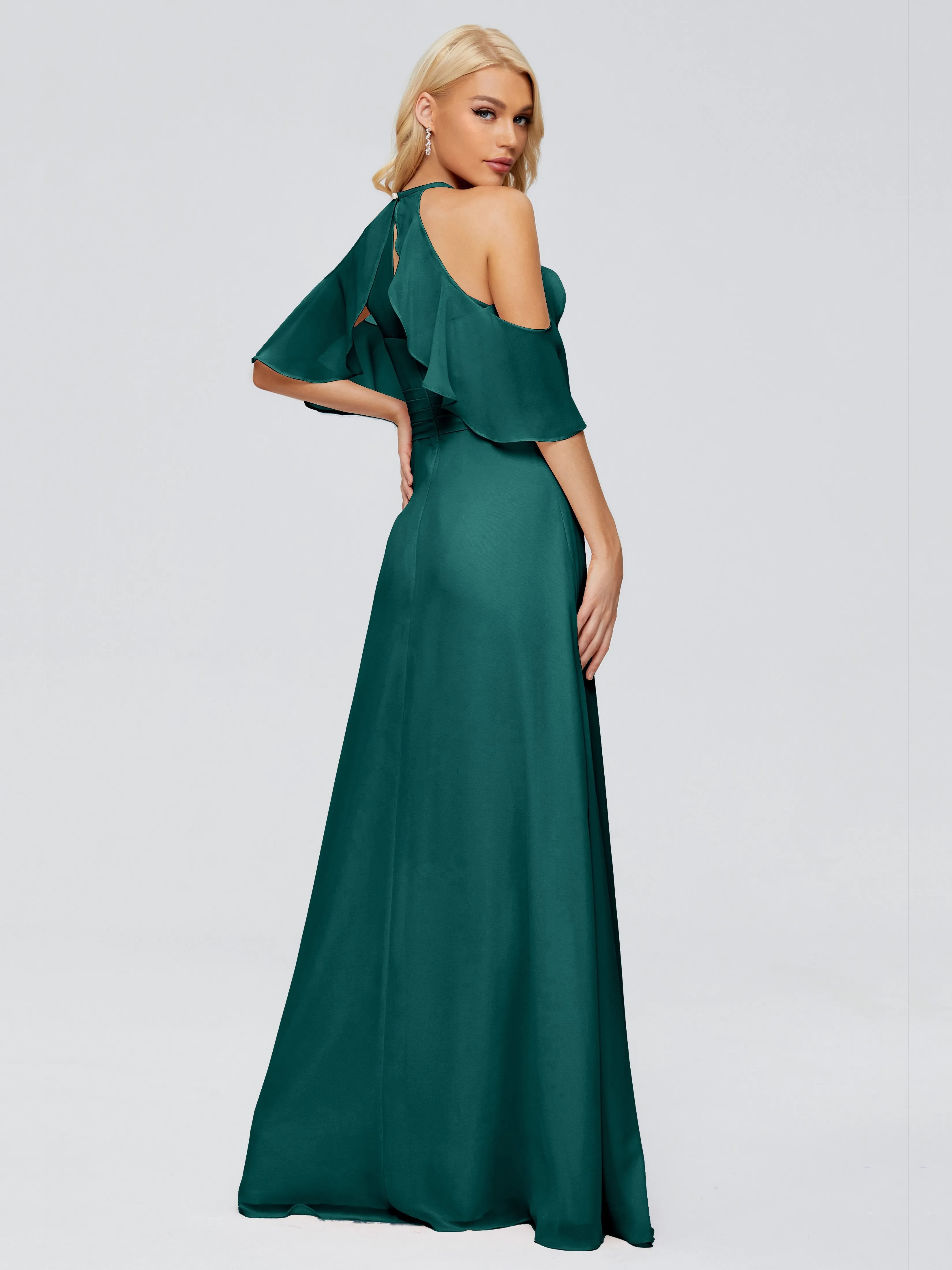 Taylor Elegant A-line Split Chiffon Bridesmaid Dresses