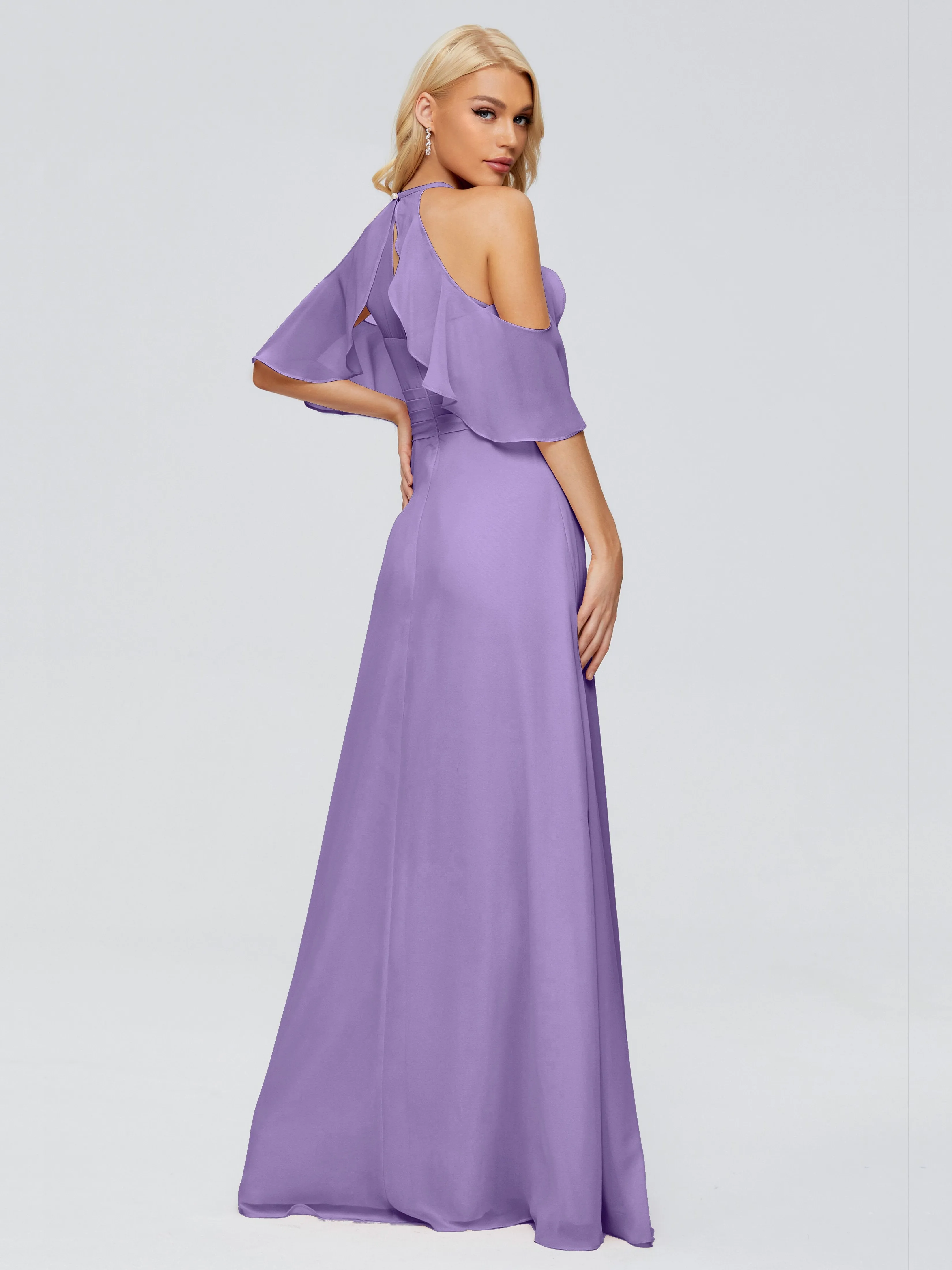 Taylor Elegant A-line Split Chiffon Bridesmaid Dresses