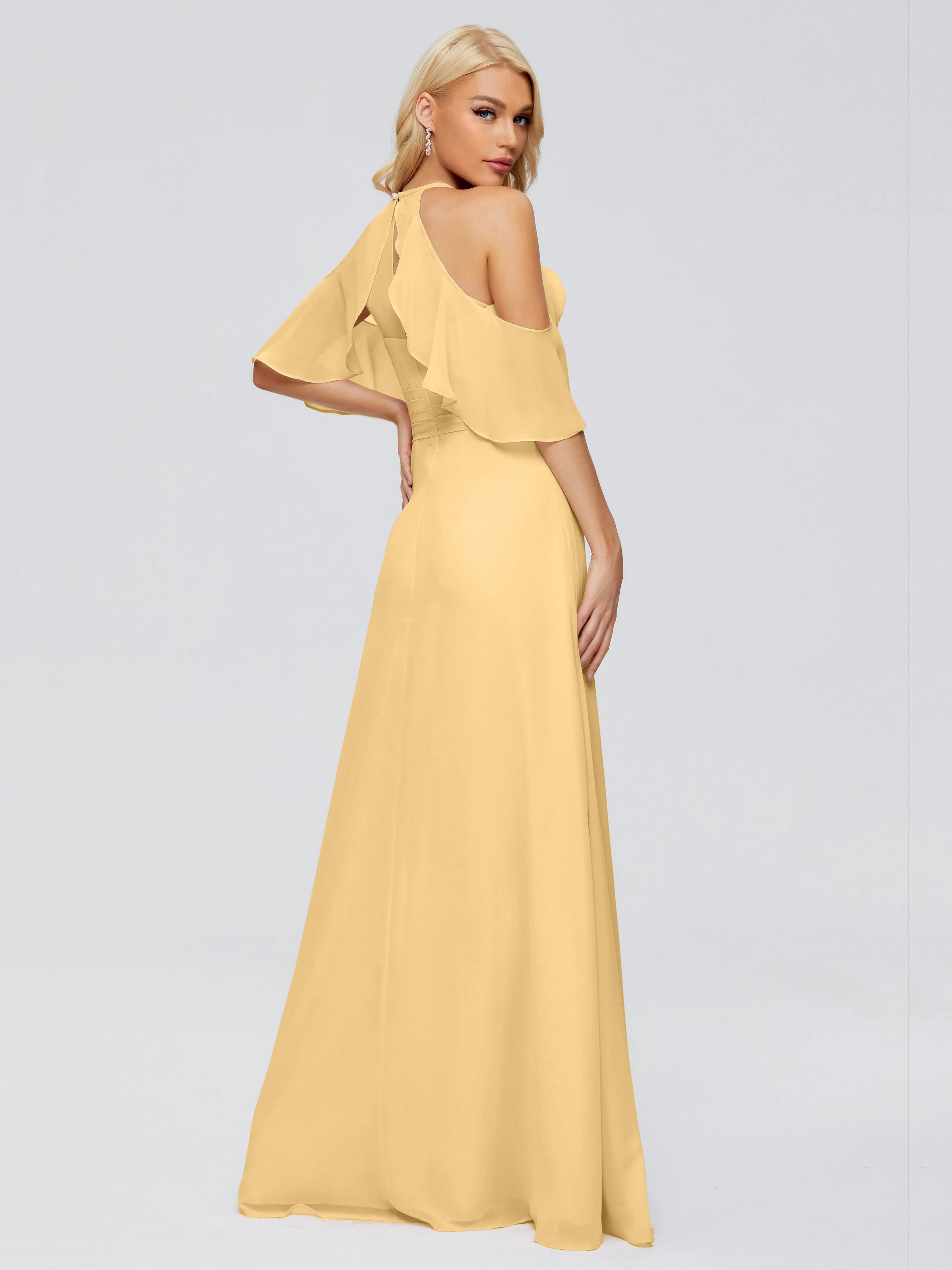 Taylor Elegant A-line Split Chiffon Bridesmaid Dresses