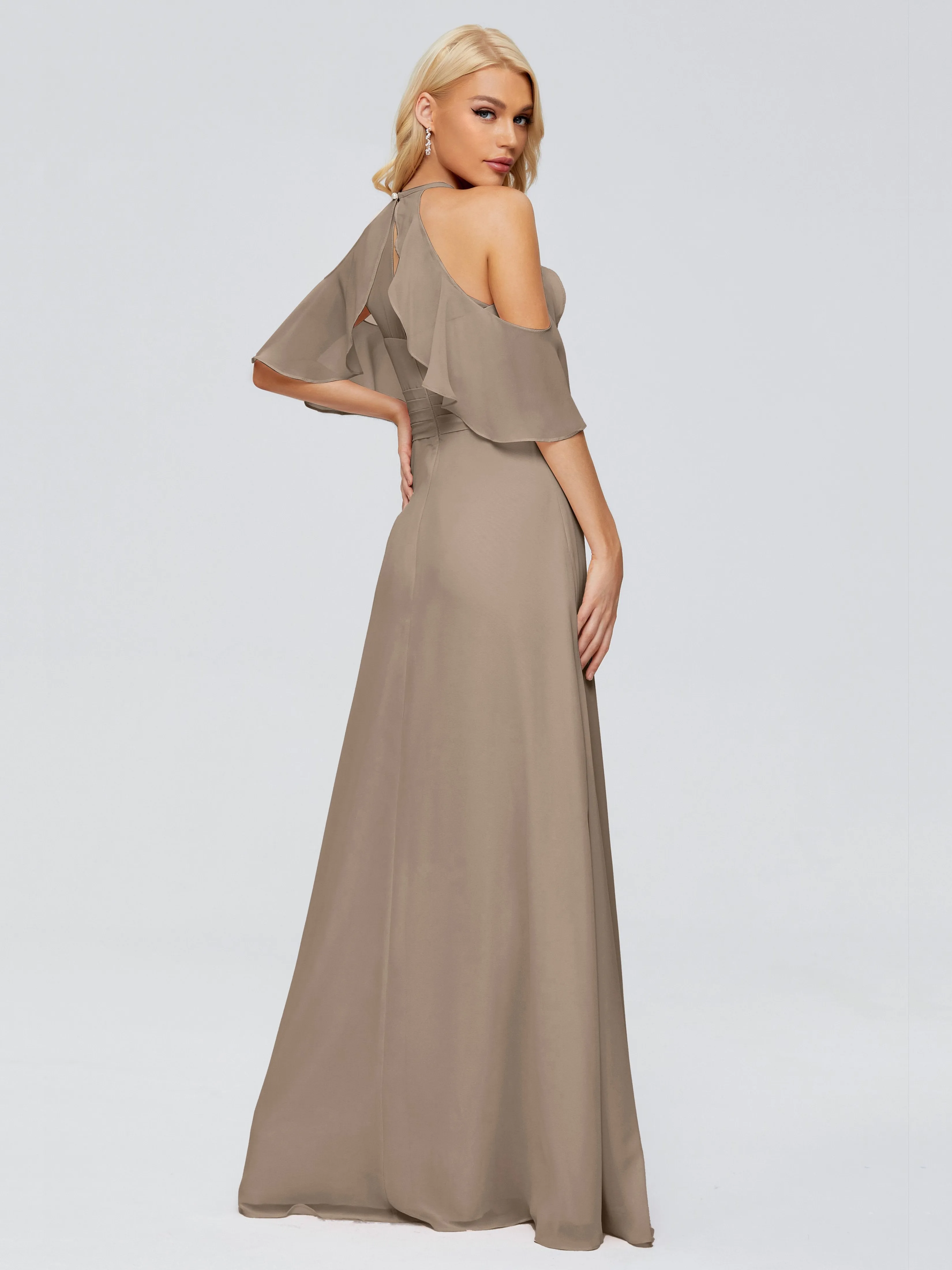 Taylor Elegant A-line Split Chiffon Bridesmaid Dresses