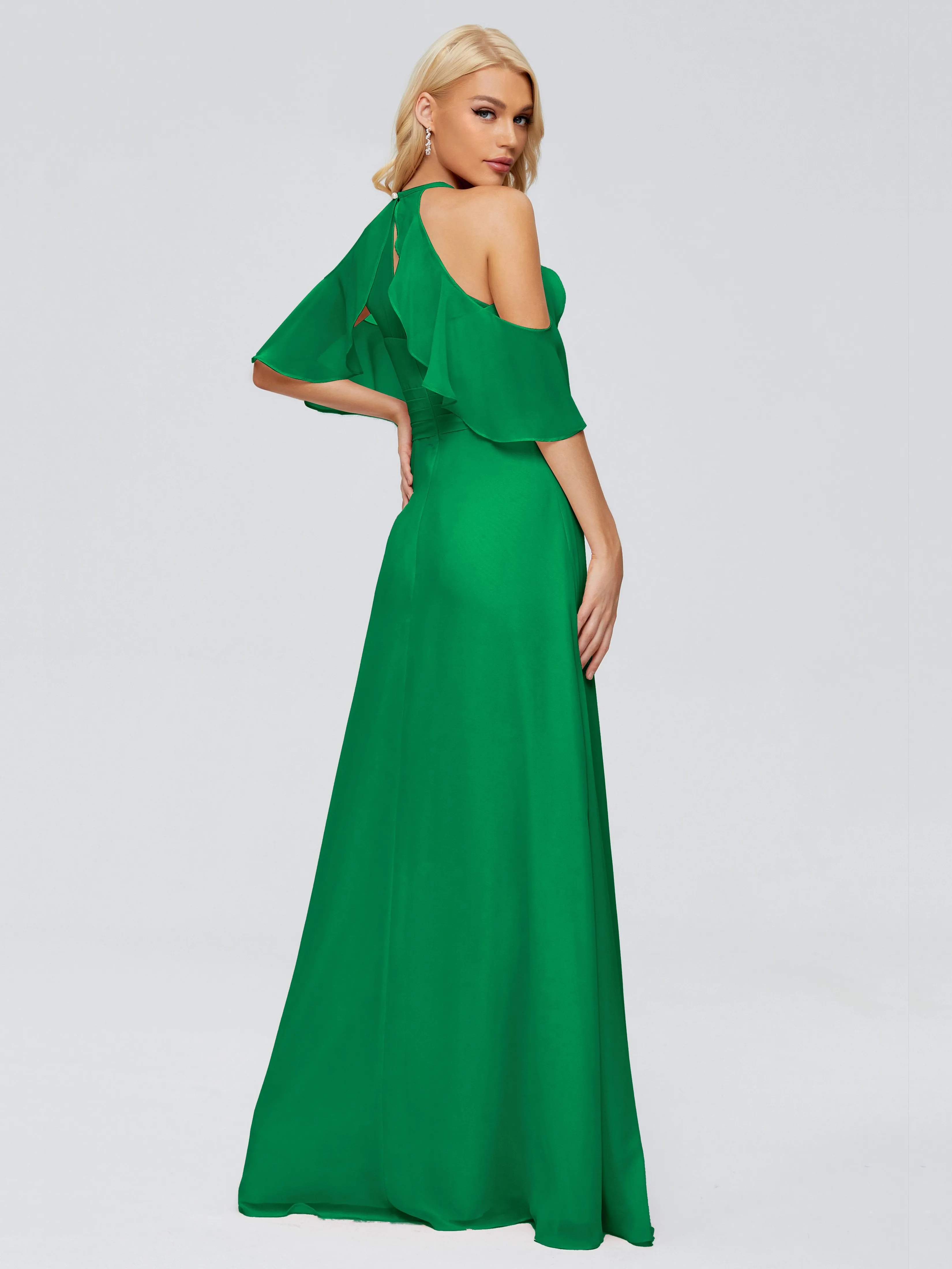 Taylor Elegant A-line Split Chiffon Bridesmaid Dresses