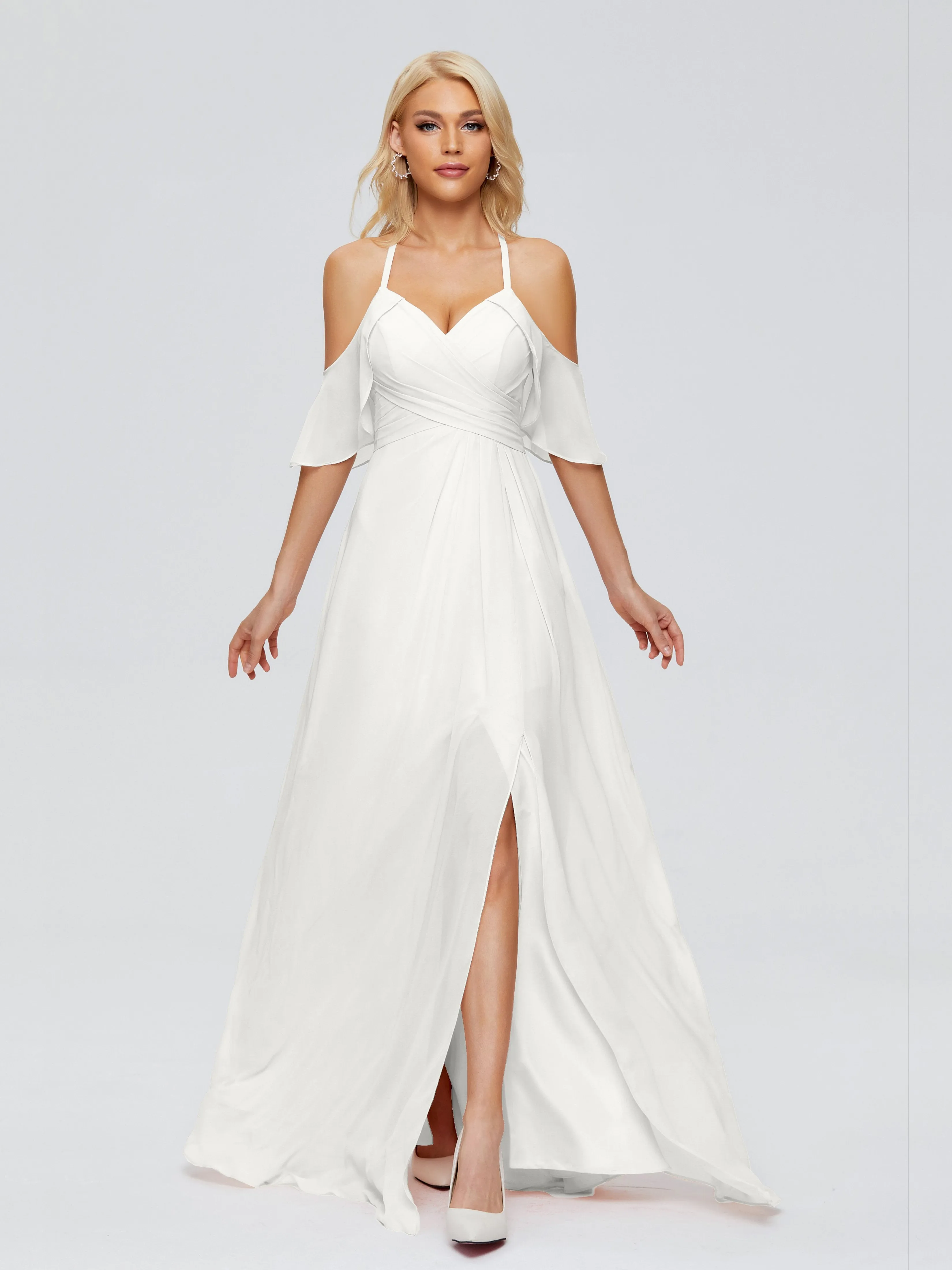 Taylor Elegant A-line Split Chiffon Bridesmaid Dresses