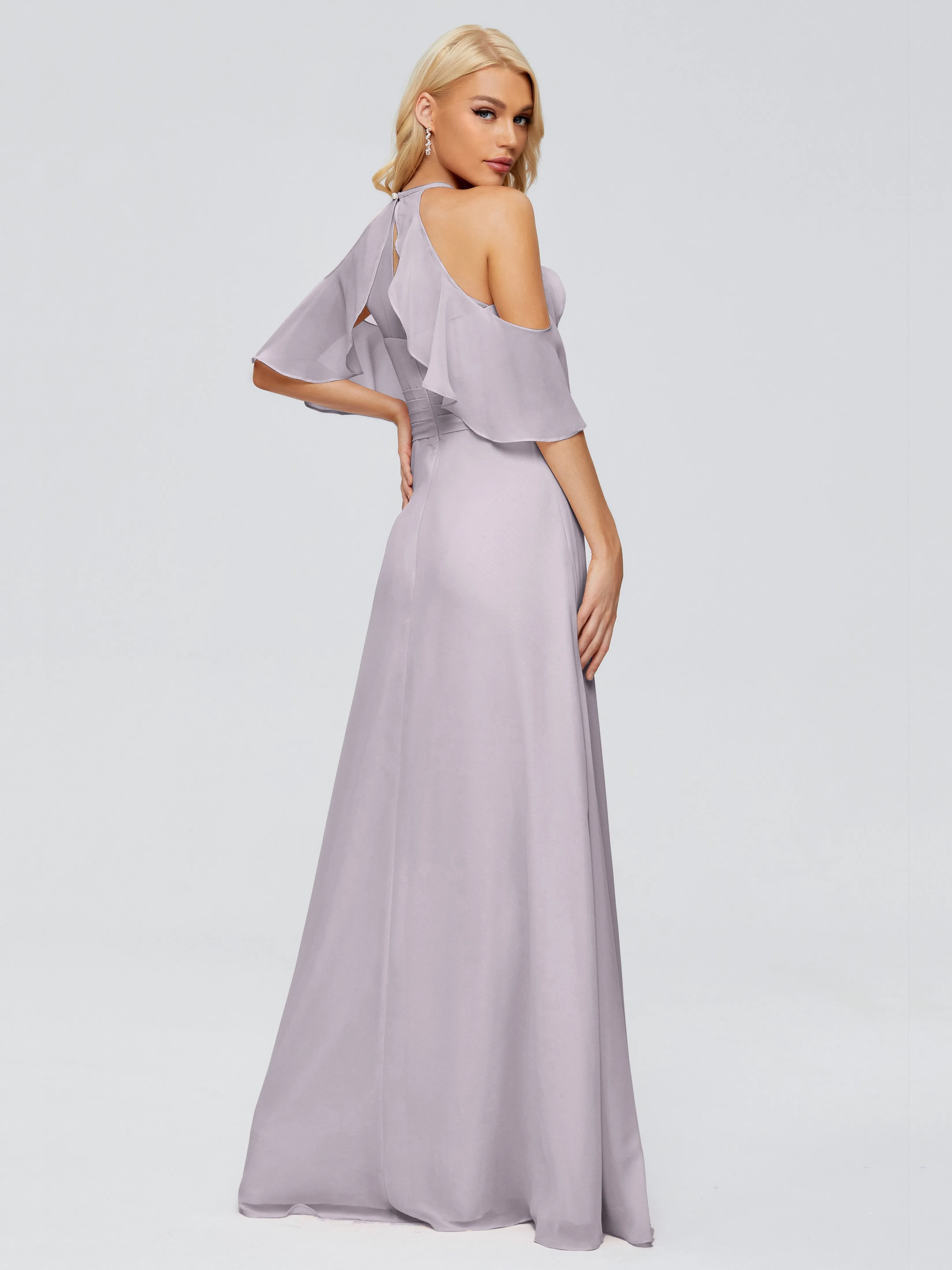 Taylor Elegant A-line Split Chiffon Bridesmaid Dresses