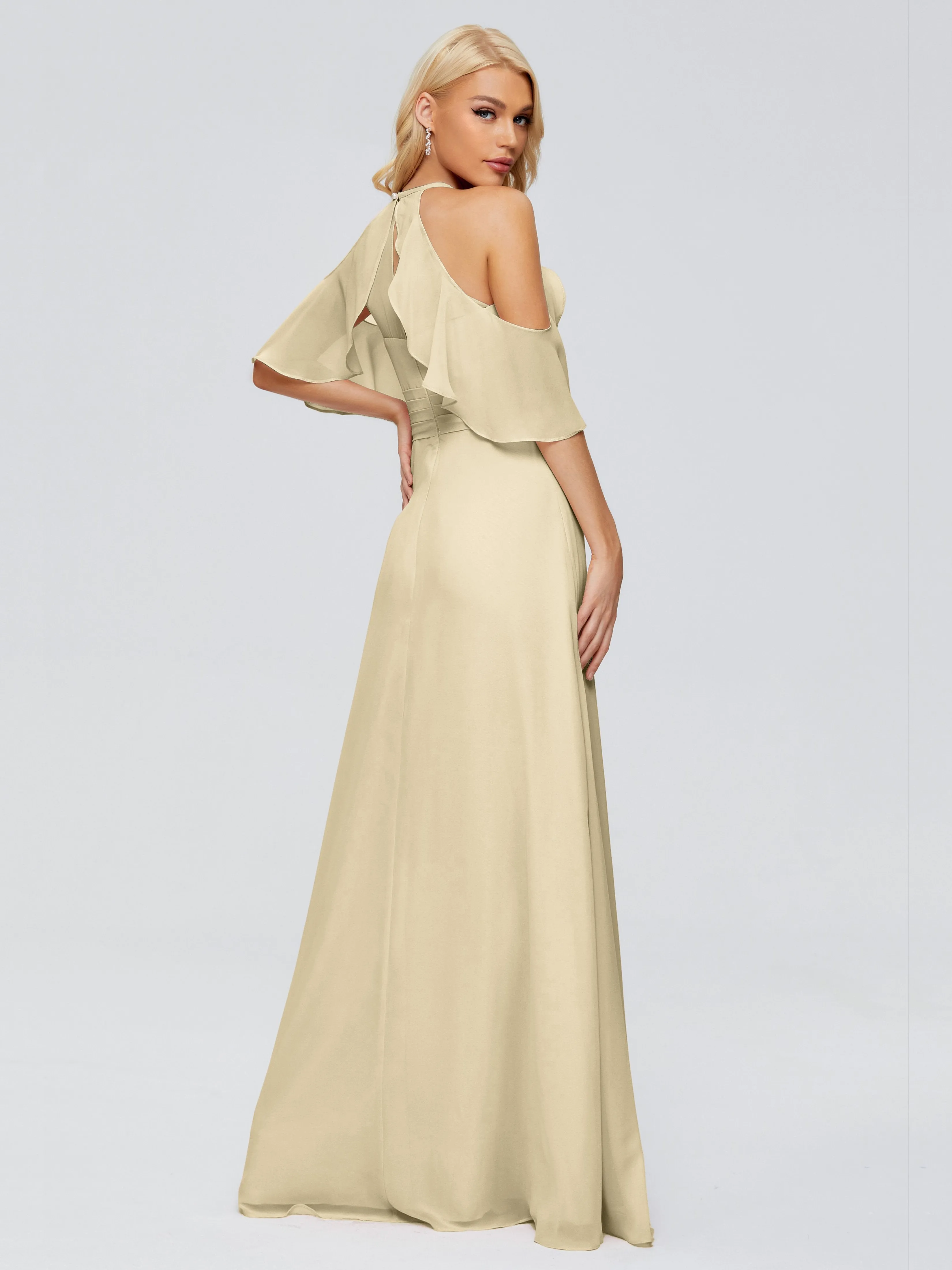 Taylor Elegant A-line Split Chiffon Bridesmaid Dresses