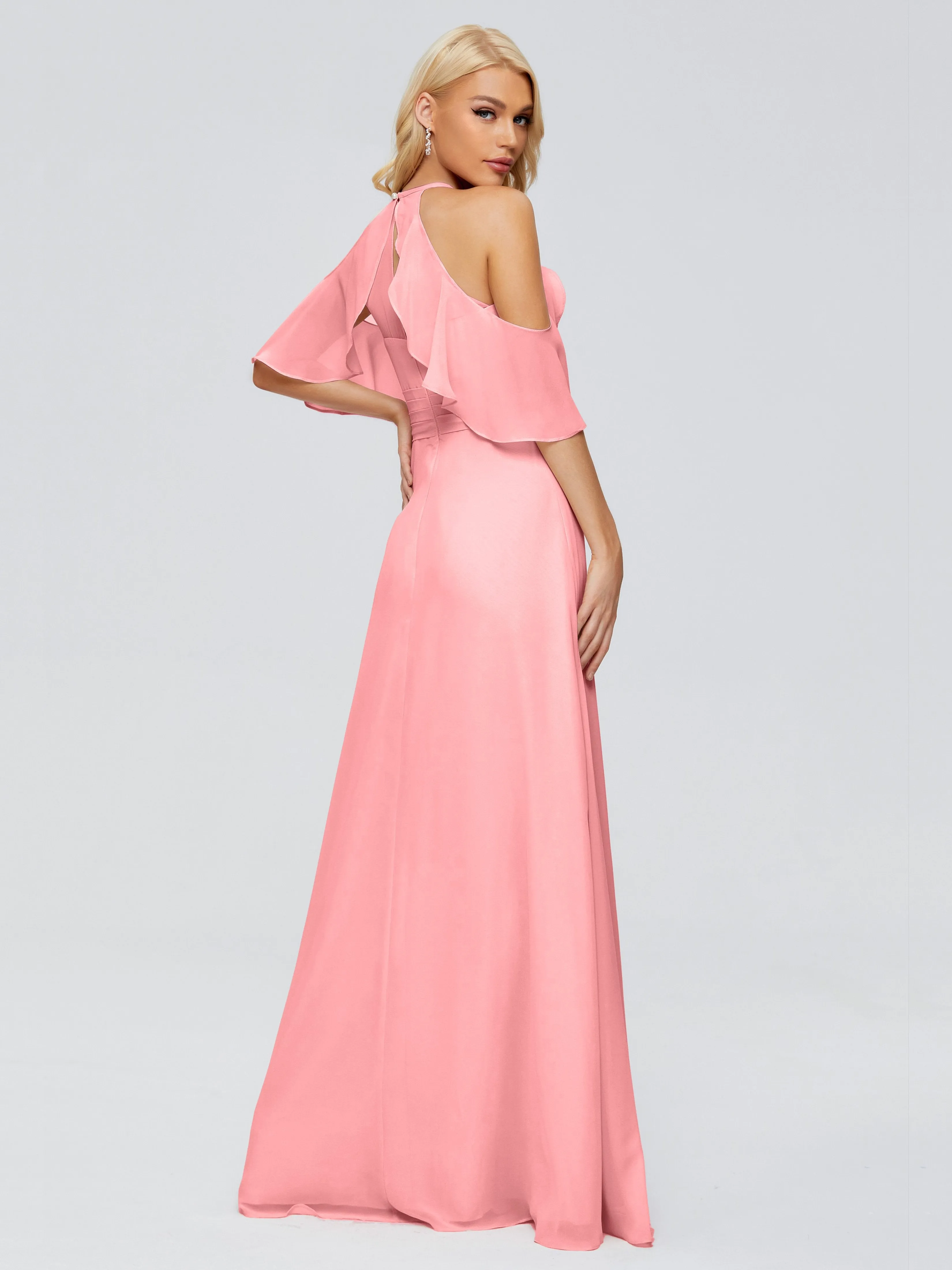 Taylor Elegant A-line Split Chiffon Bridesmaid Dresses