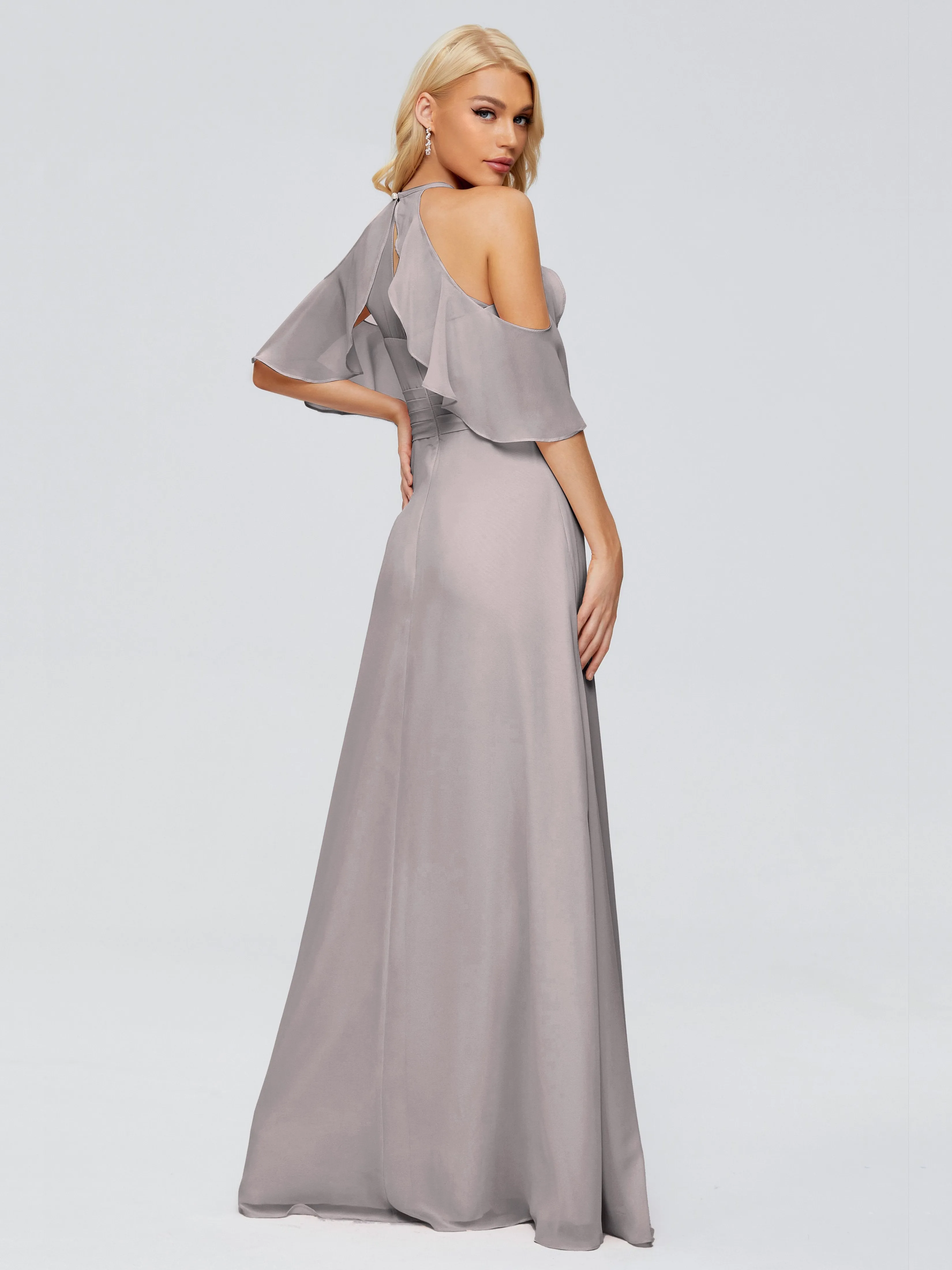 Taylor Elegant A-line Split Chiffon Bridesmaid Dresses