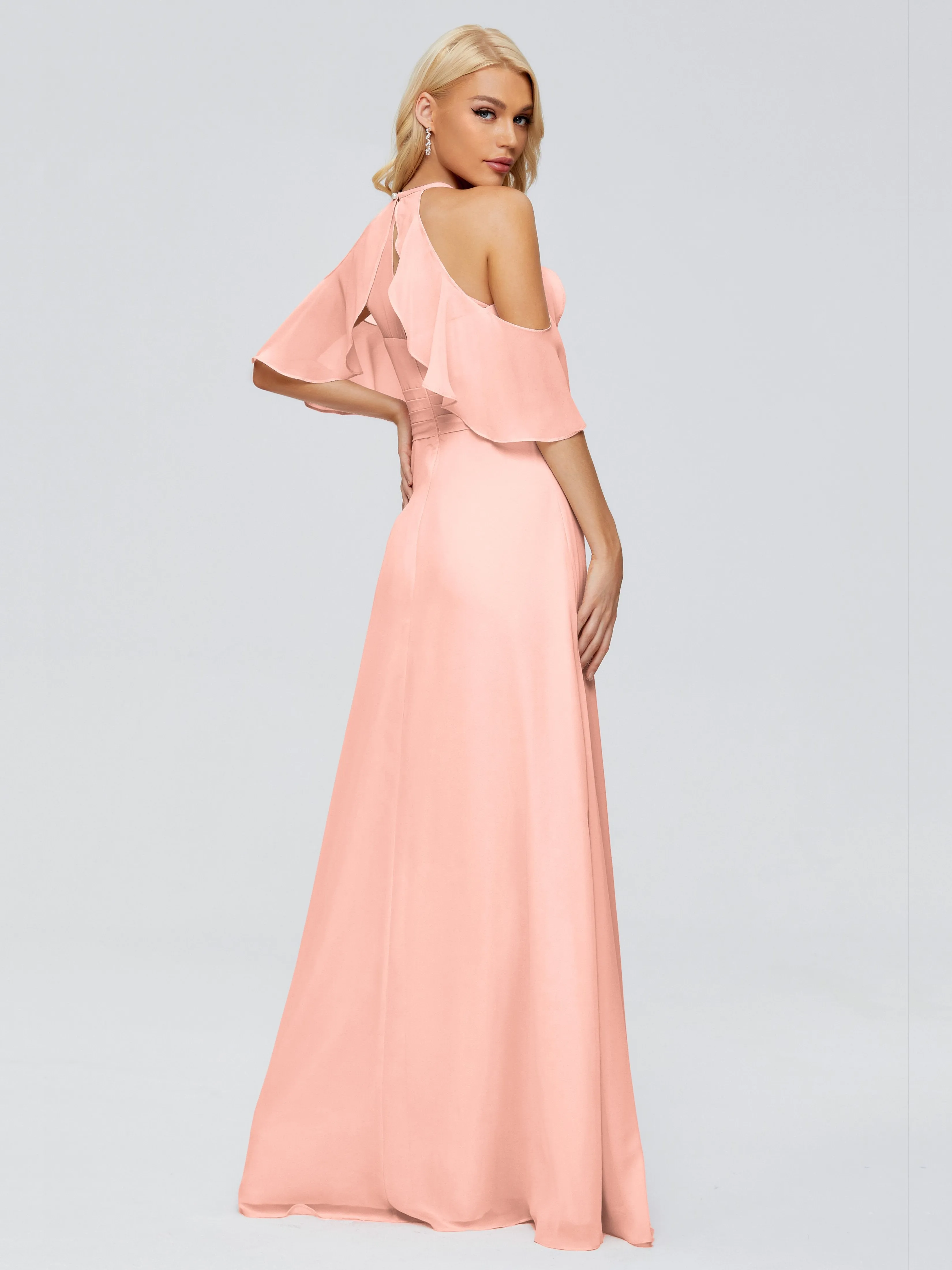 Taylor Elegant A-line Split Chiffon Bridesmaid Dresses