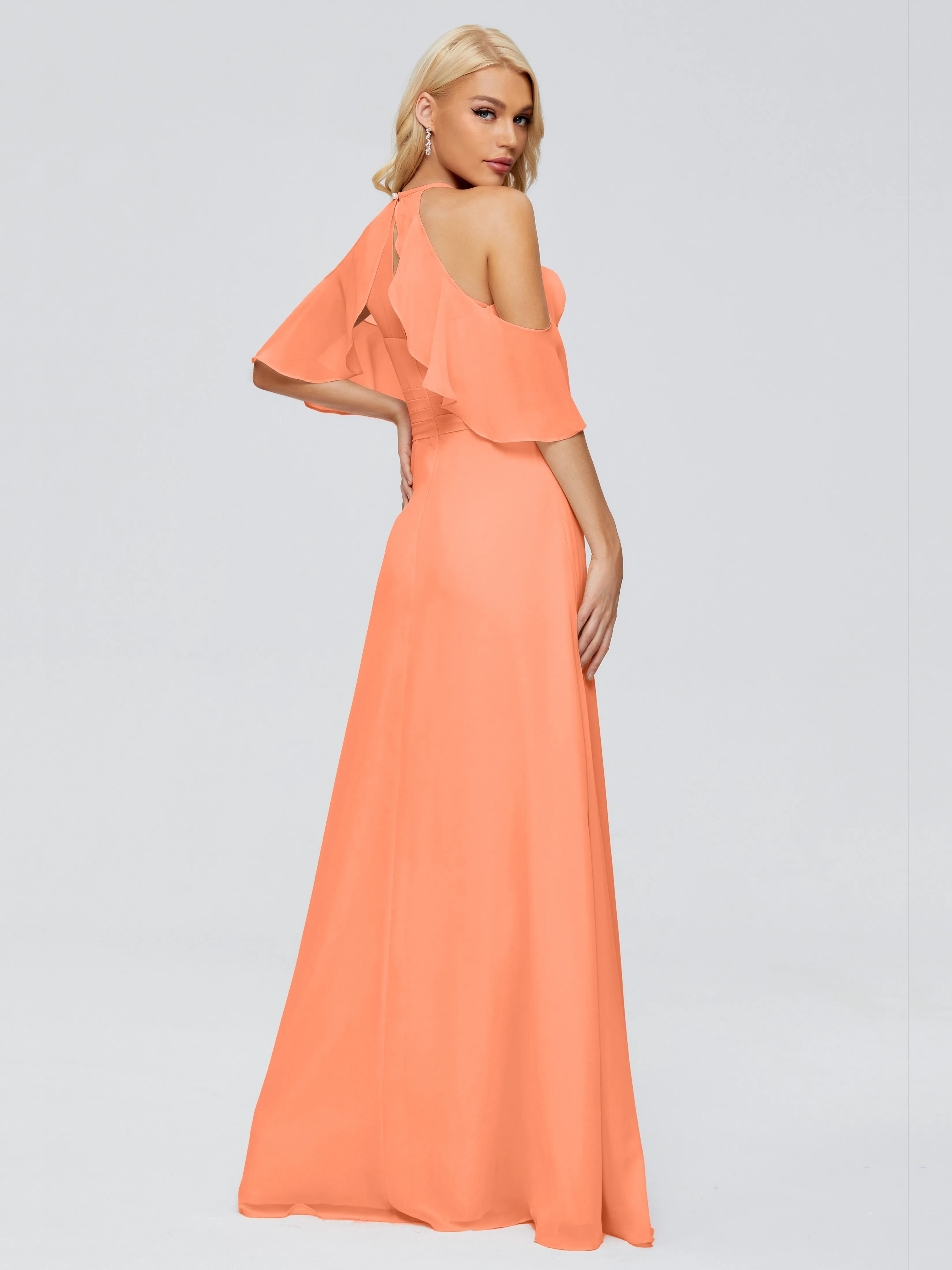 Taylor Elegant A-line Split Chiffon Bridesmaid Dresses
