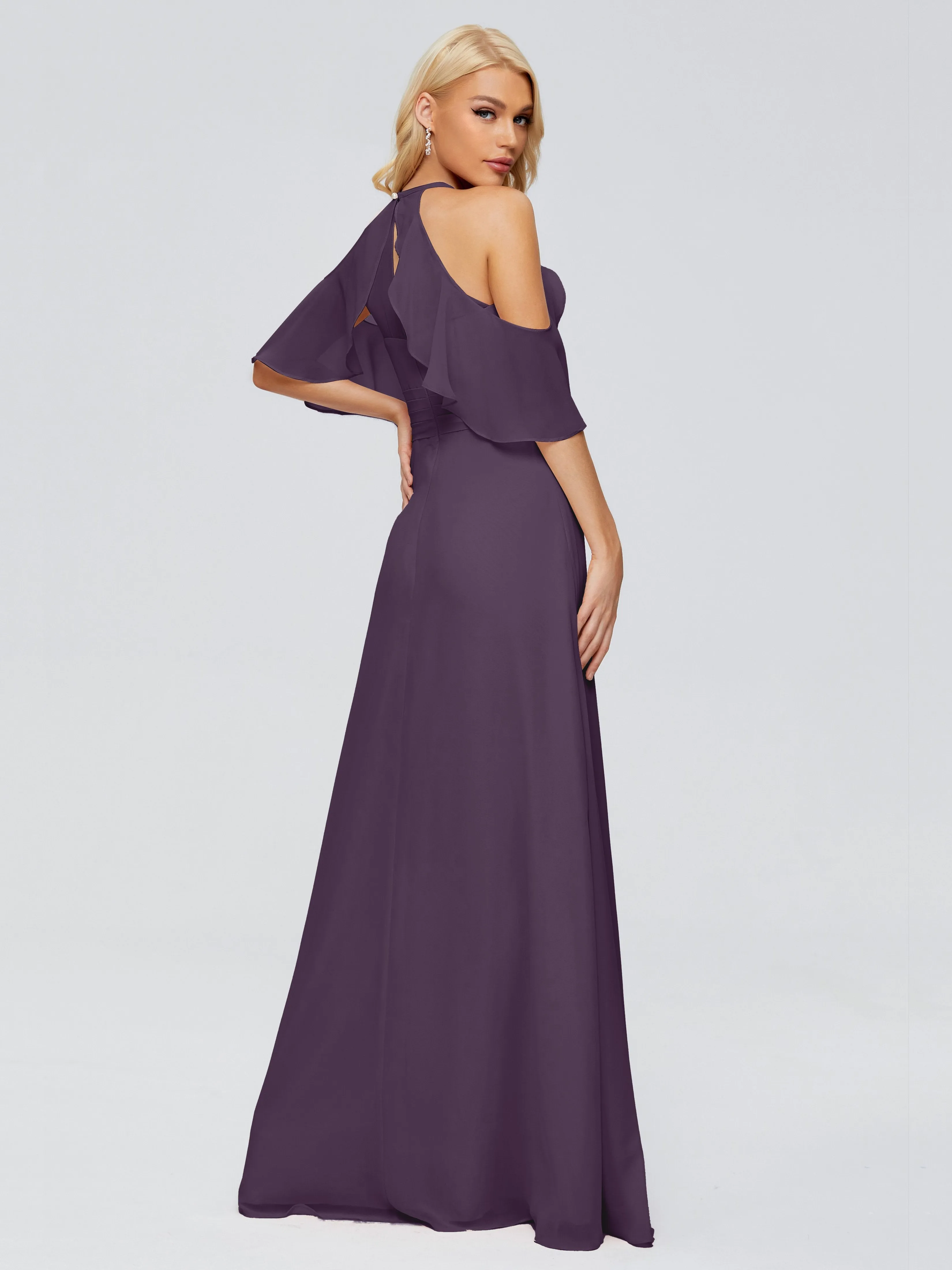 Taylor Elegant A-line Split Chiffon Bridesmaid Dresses