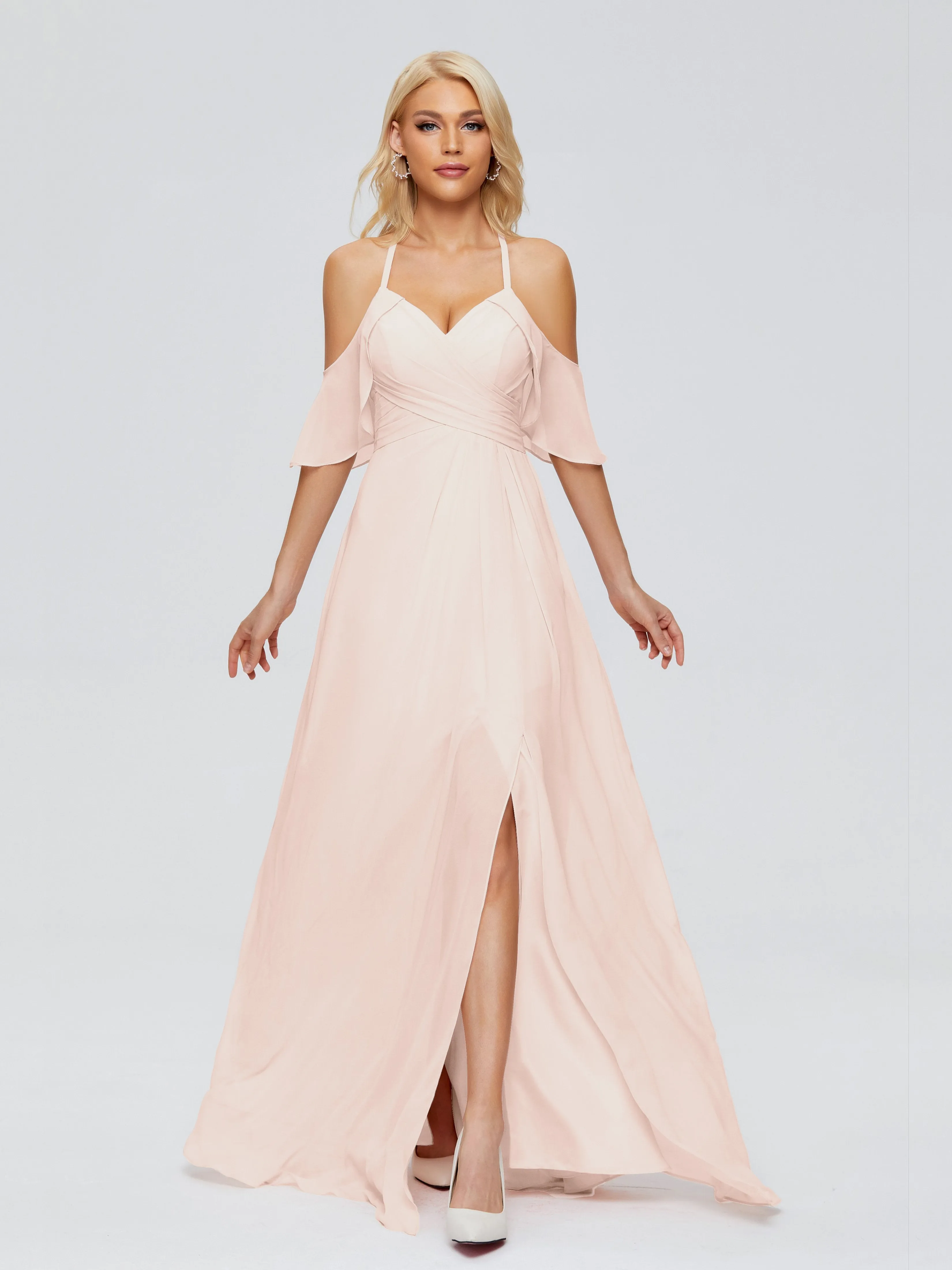 Taylor Elegant A-line Split Chiffon Bridesmaid Dresses