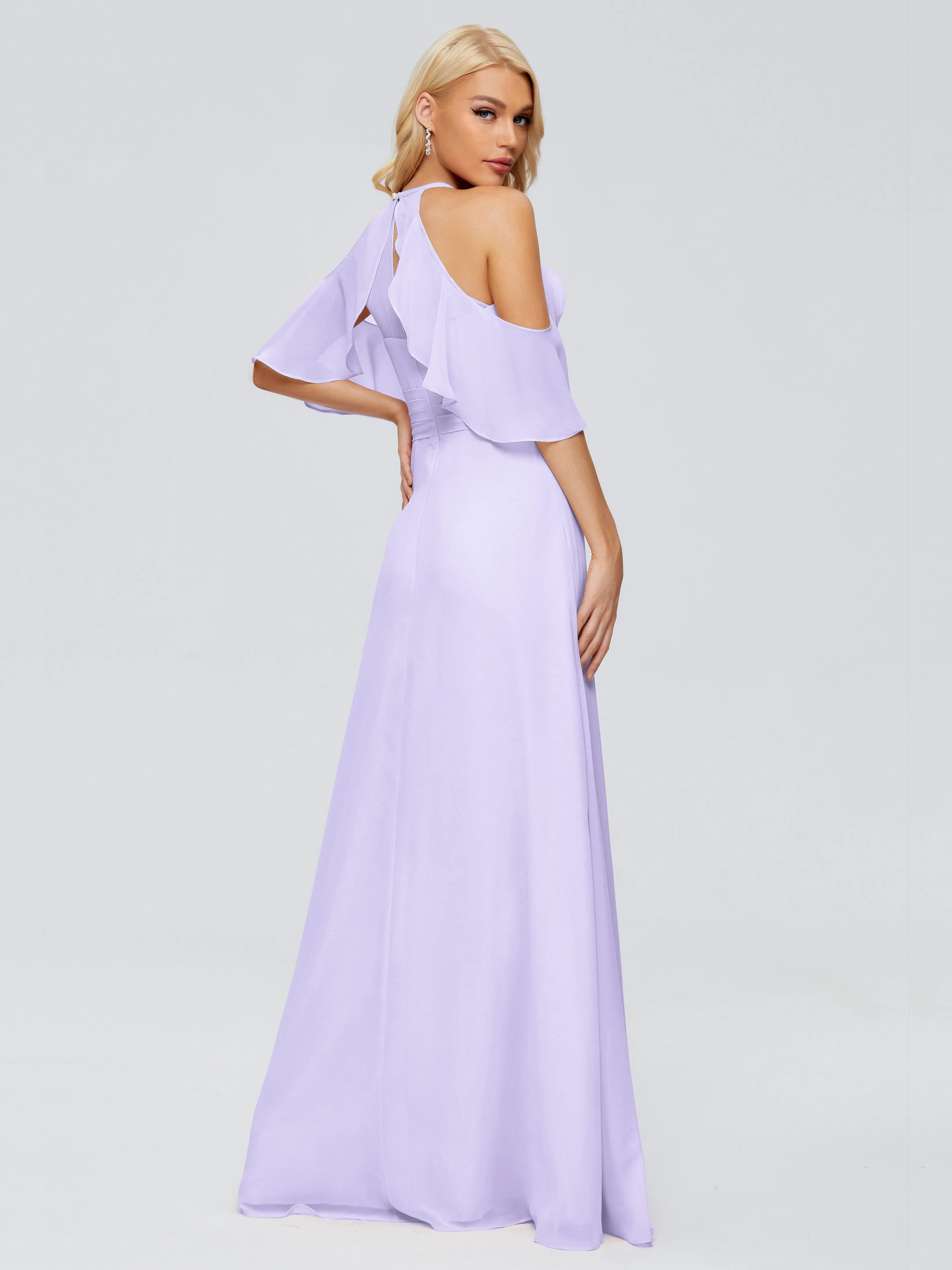 Taylor Elegant A-line Split Chiffon Bridesmaid Dresses