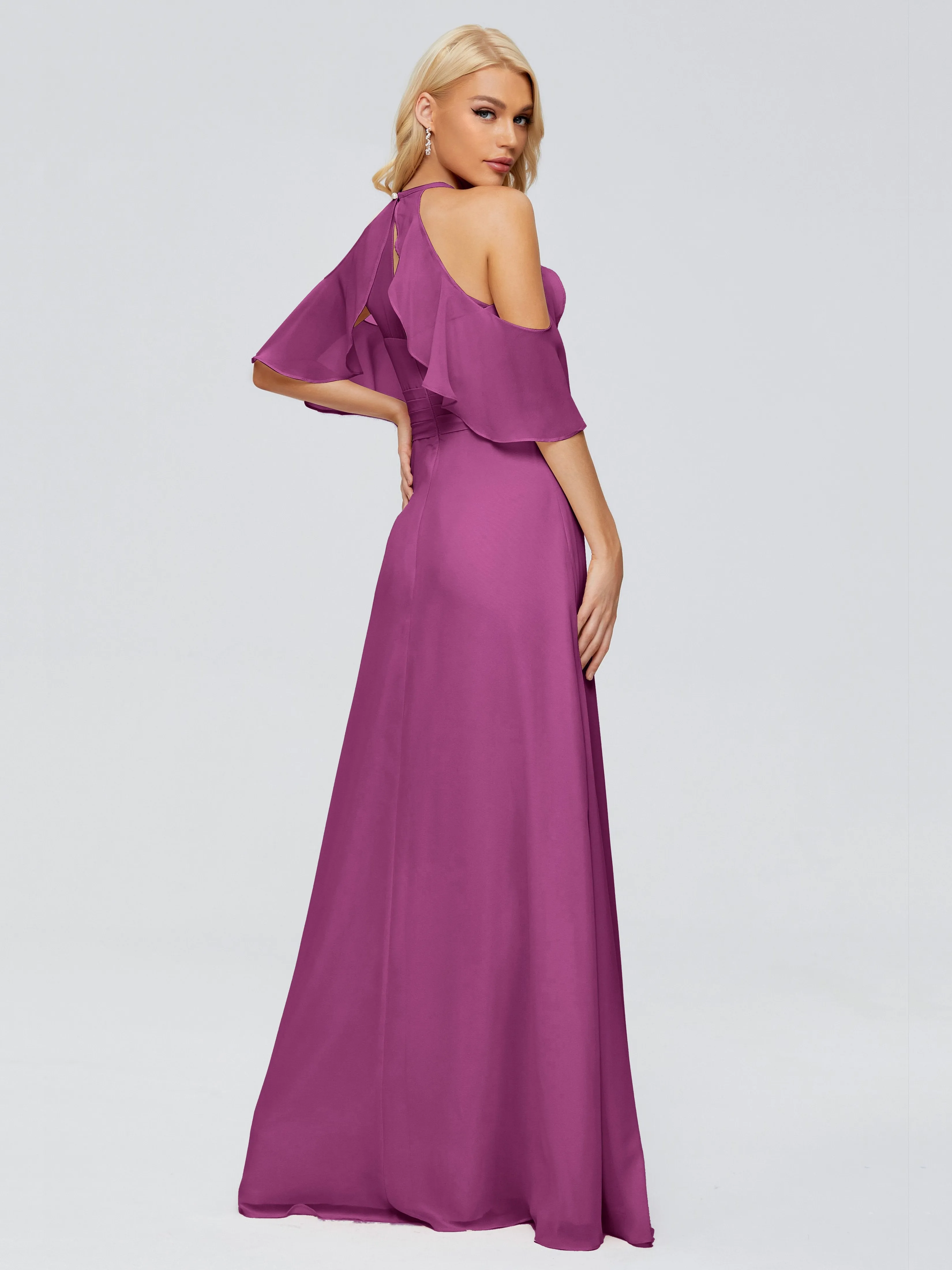 Taylor Elegant A-line Split Chiffon Bridesmaid Dresses