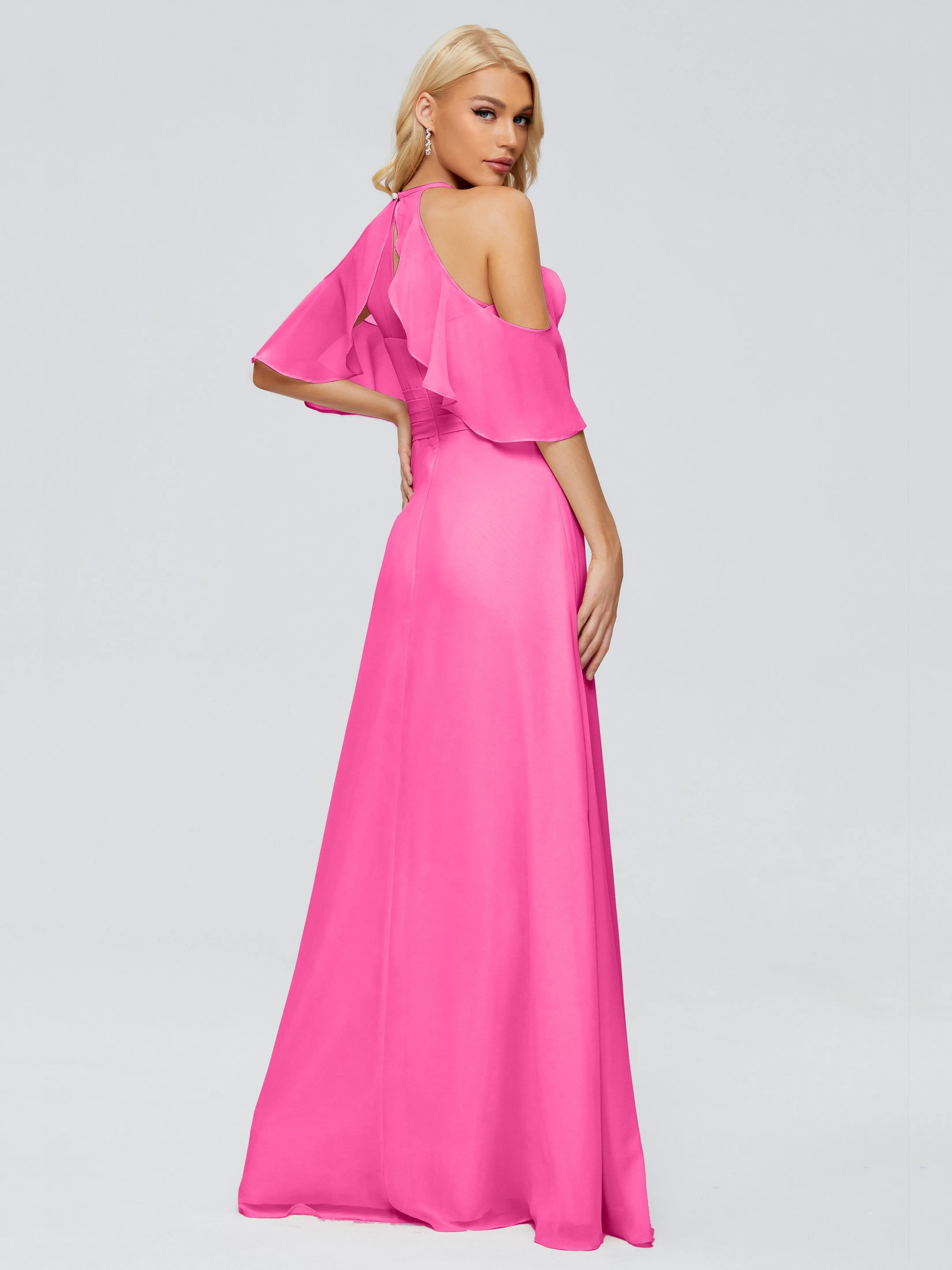 Taylor Elegant A-line Split Chiffon Bridesmaid Dresses