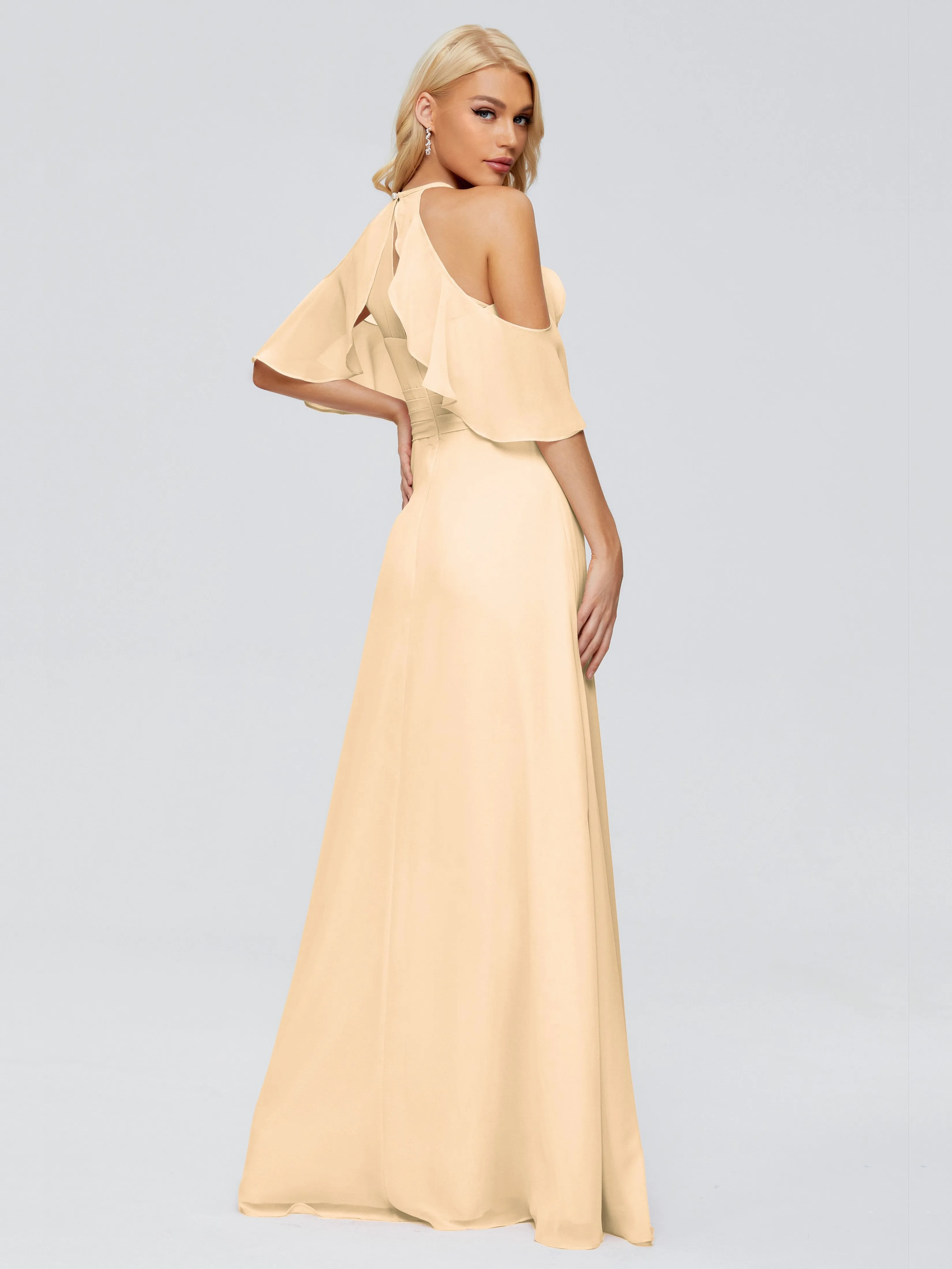 Taylor Elegant A-line Split Chiffon Bridesmaid Dresses