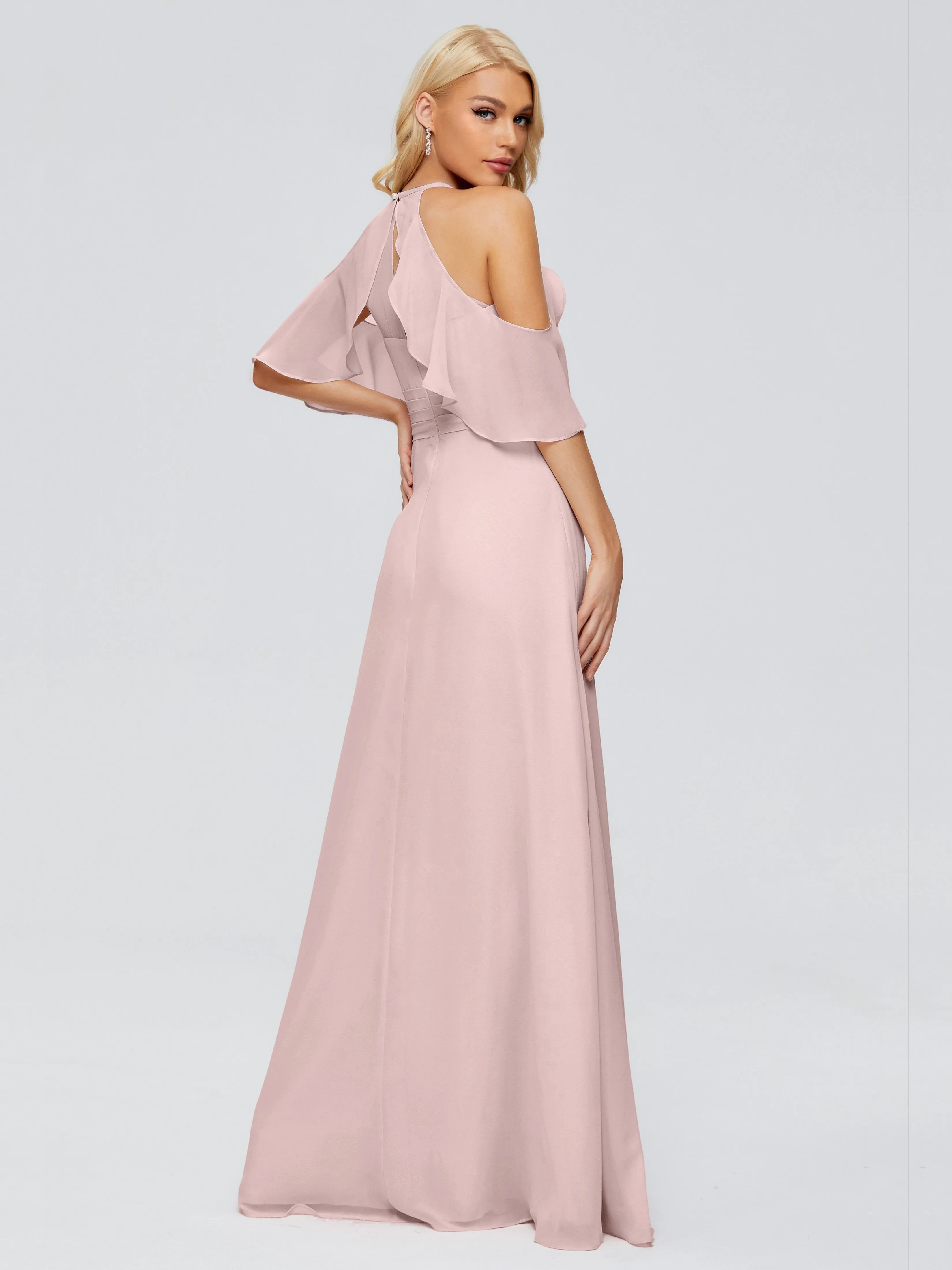 Taylor Elegant A-line Split Chiffon Bridesmaid Dresses