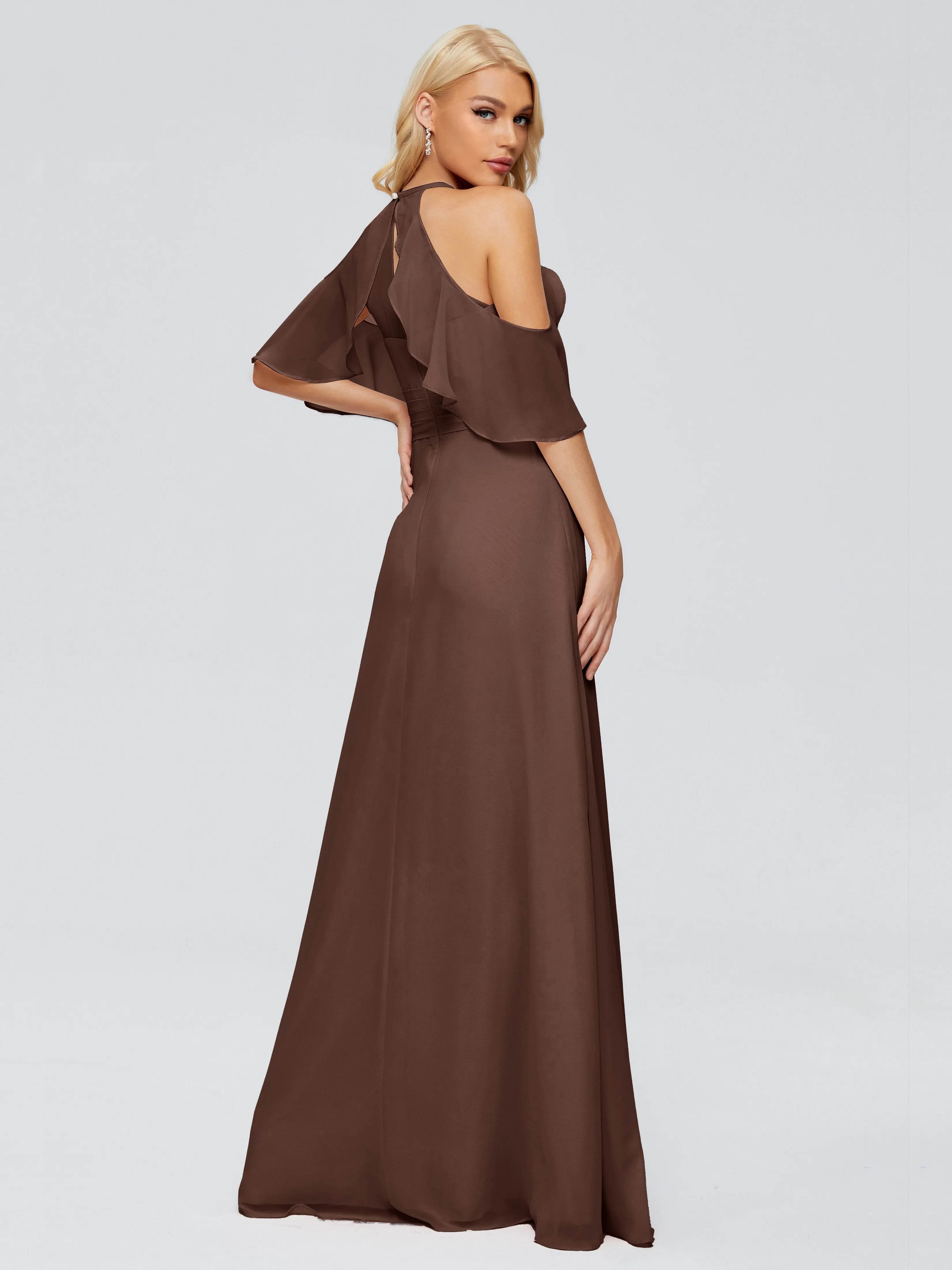 Taylor Elegant A-line Split Chiffon Bridesmaid Dresses
