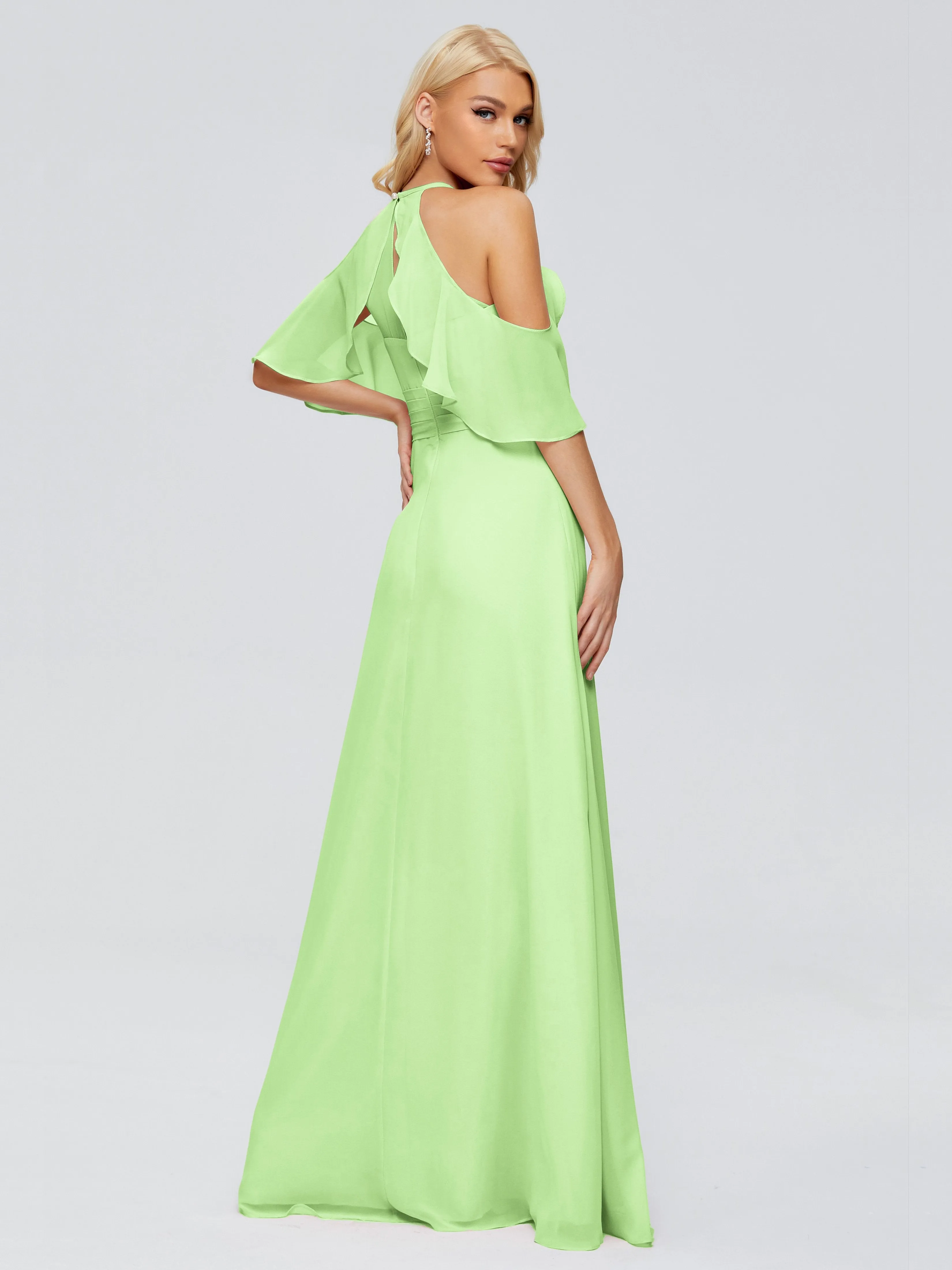 Taylor Elegant A-line Split Chiffon Bridesmaid Dresses