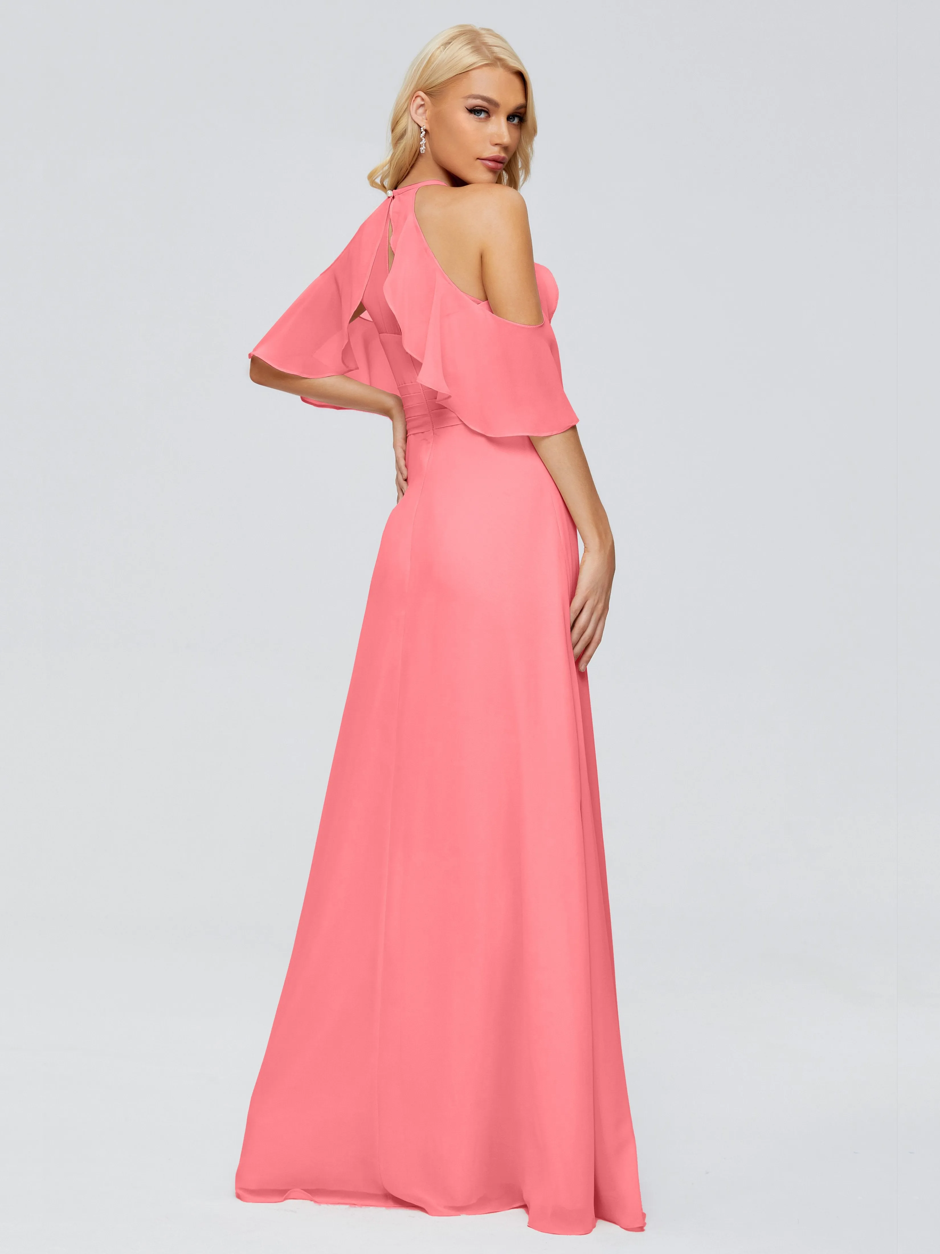 Taylor Elegant A-line Split Chiffon Bridesmaid Dresses