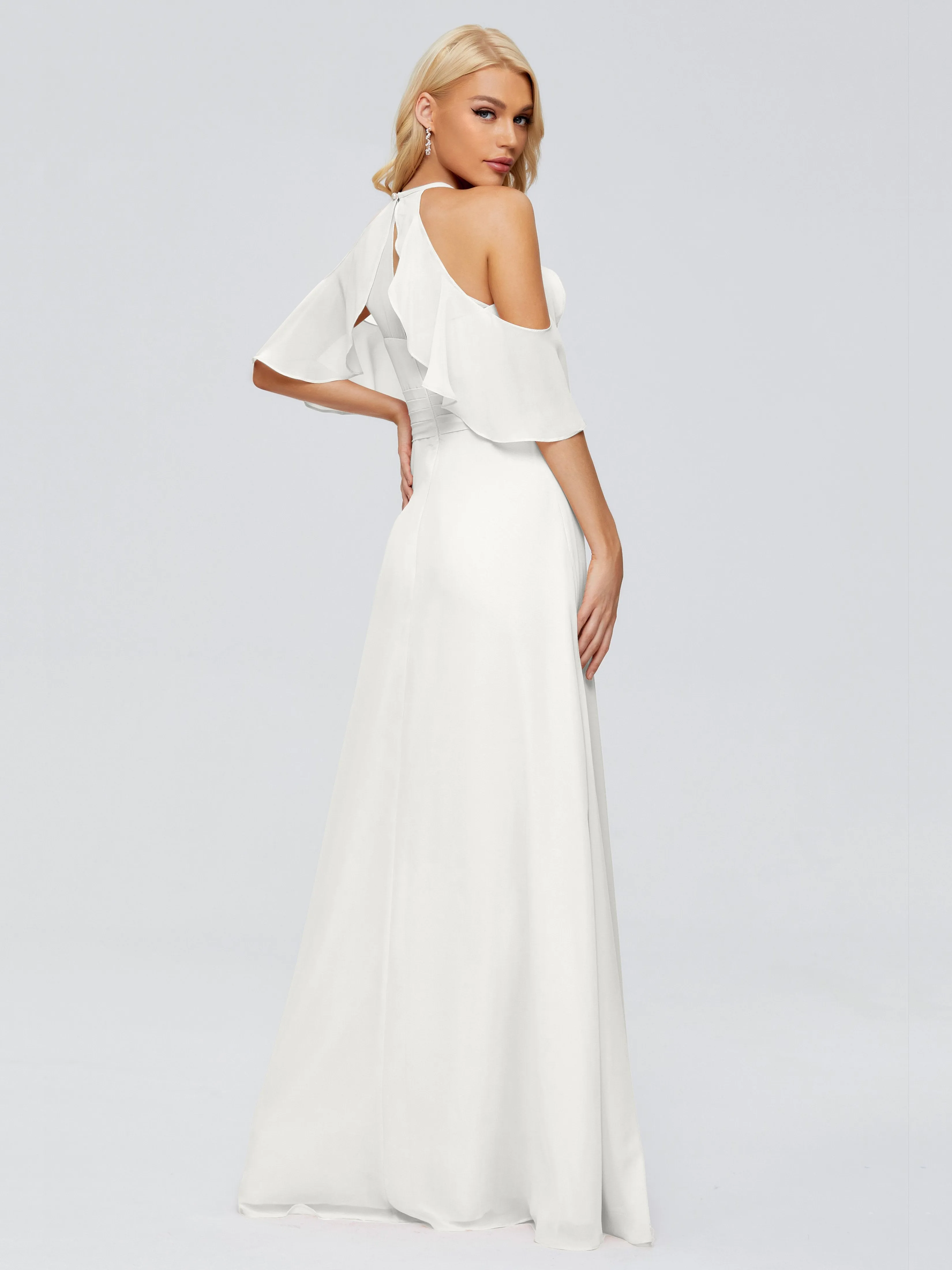 Taylor Elegant A-line Split Chiffon Bridesmaid Dresses