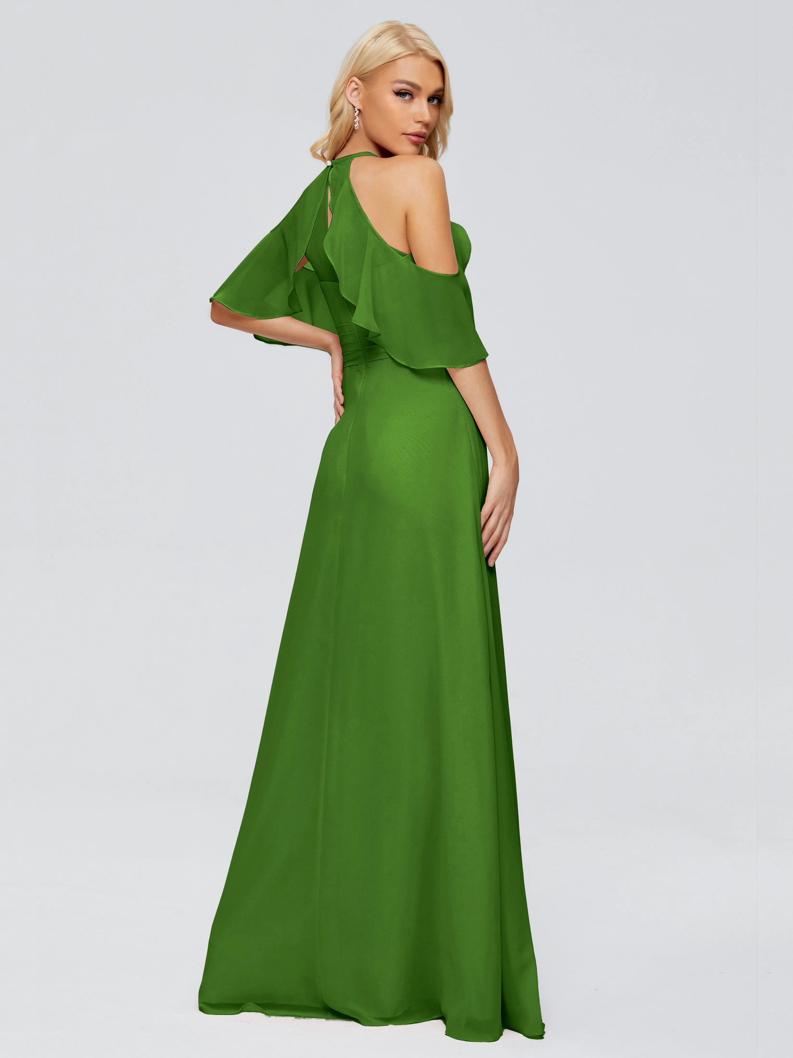 Taylor Elegant A-line Split Chiffon Bridesmaid Dresses