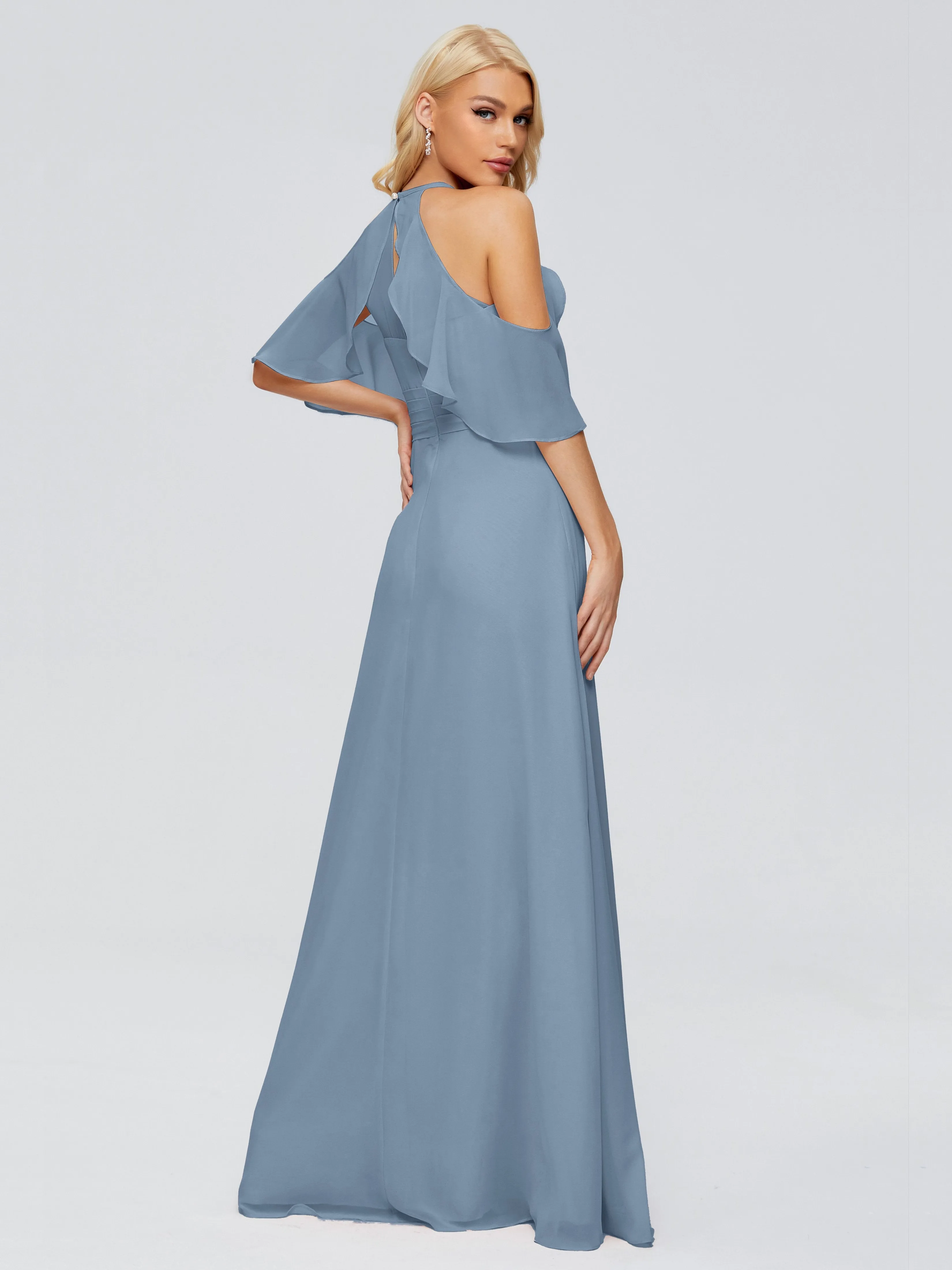 Taylor Elegant A-line Split Chiffon Bridesmaid Dresses