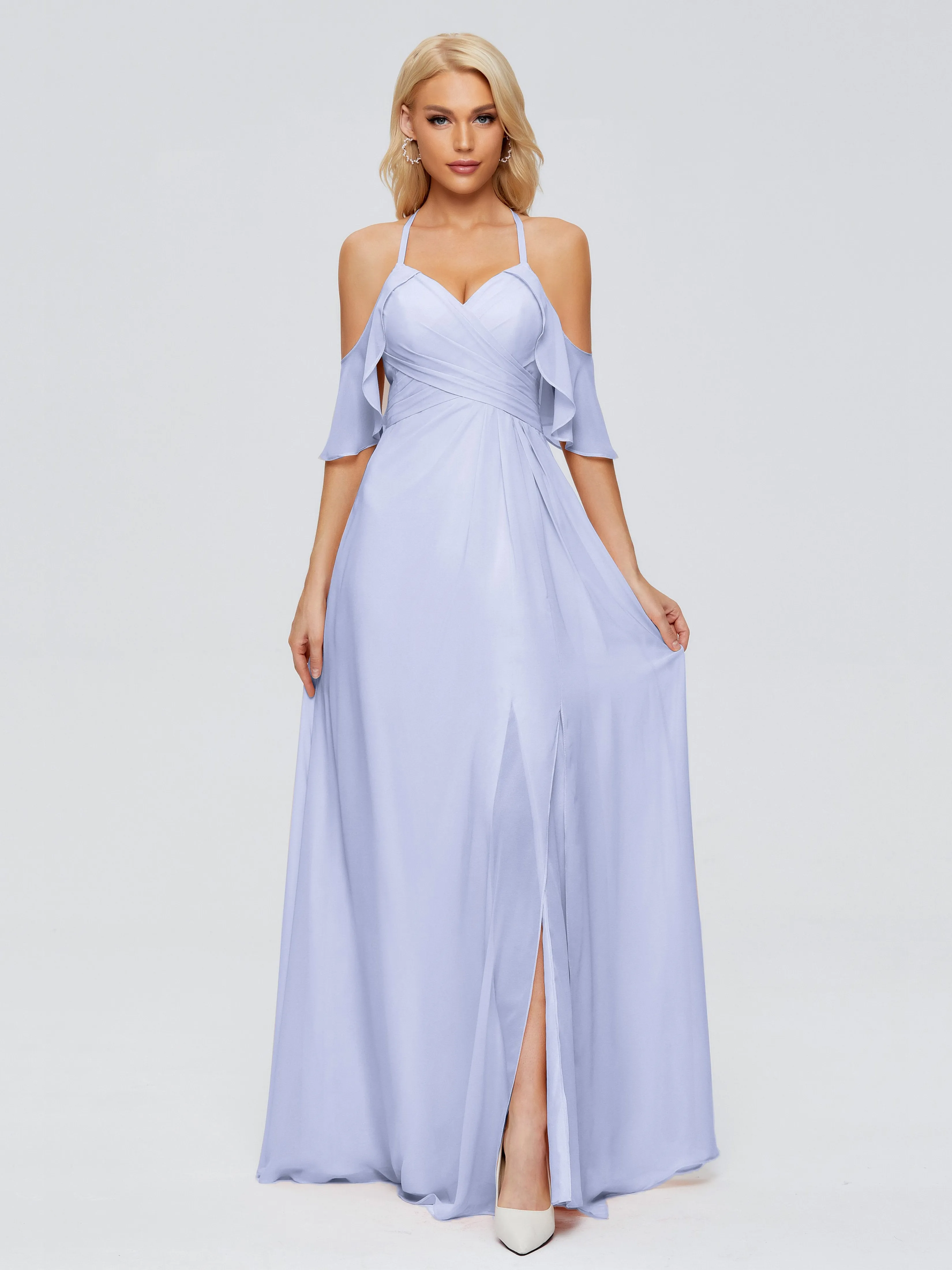 Taylor Elegant A-line Split Chiffon Bridesmaid Dresses