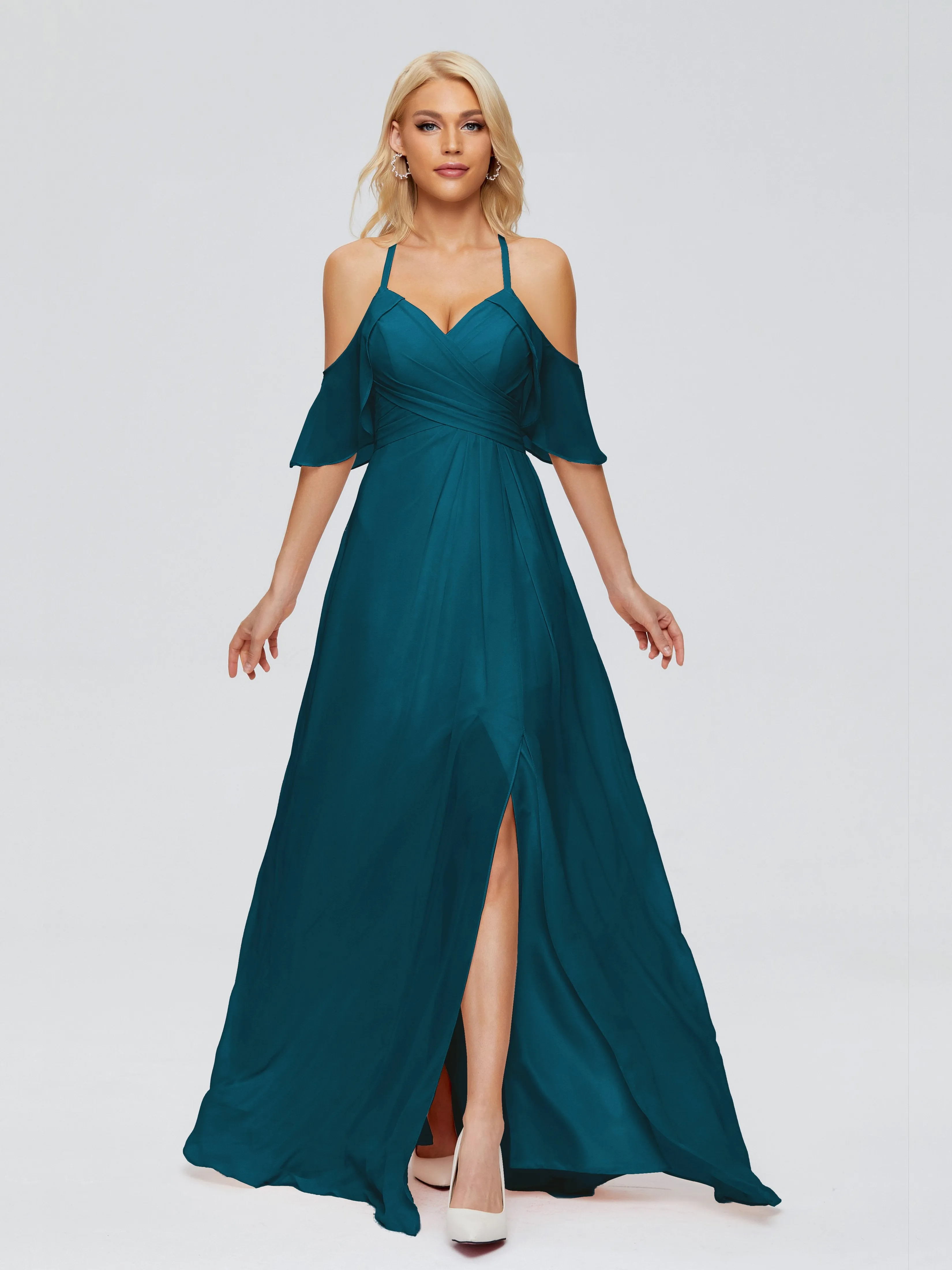 Taylor Elegant A-line Split Chiffon Bridesmaid Dresses