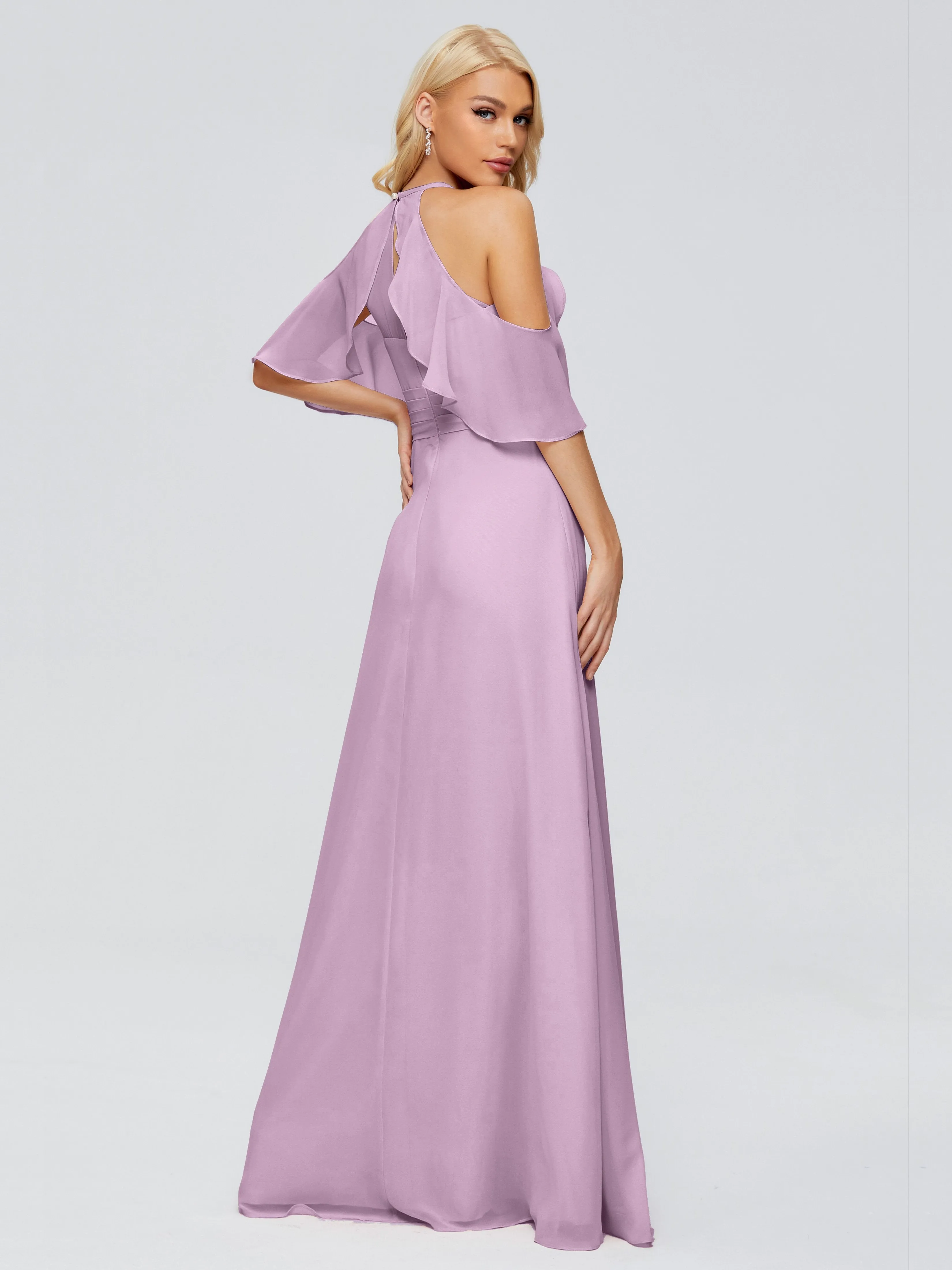 Taylor Elegant A-line Split Chiffon Bridesmaid Dresses