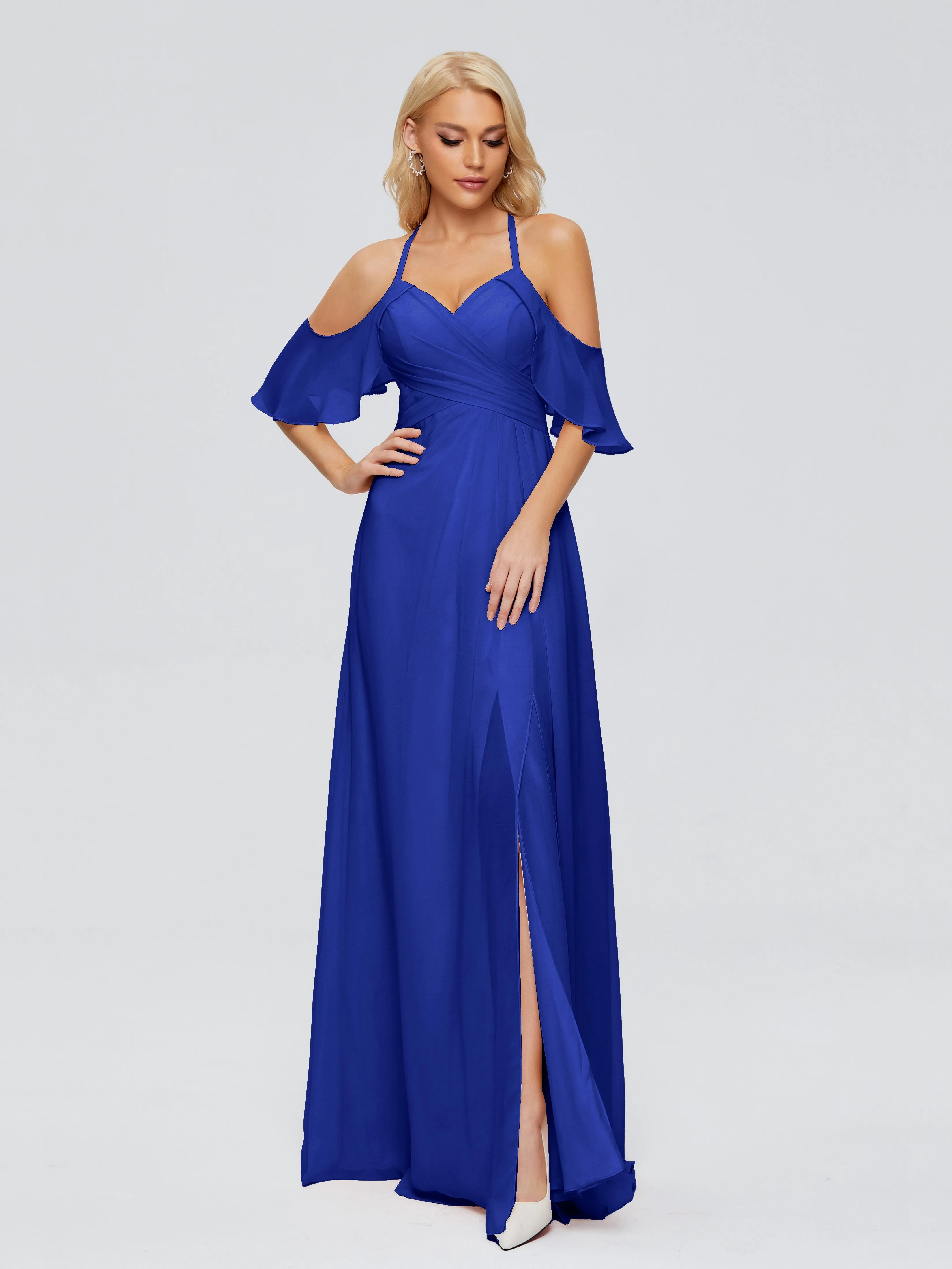 Taylor Elegant A-line Split Chiffon Bridesmaid Dresses