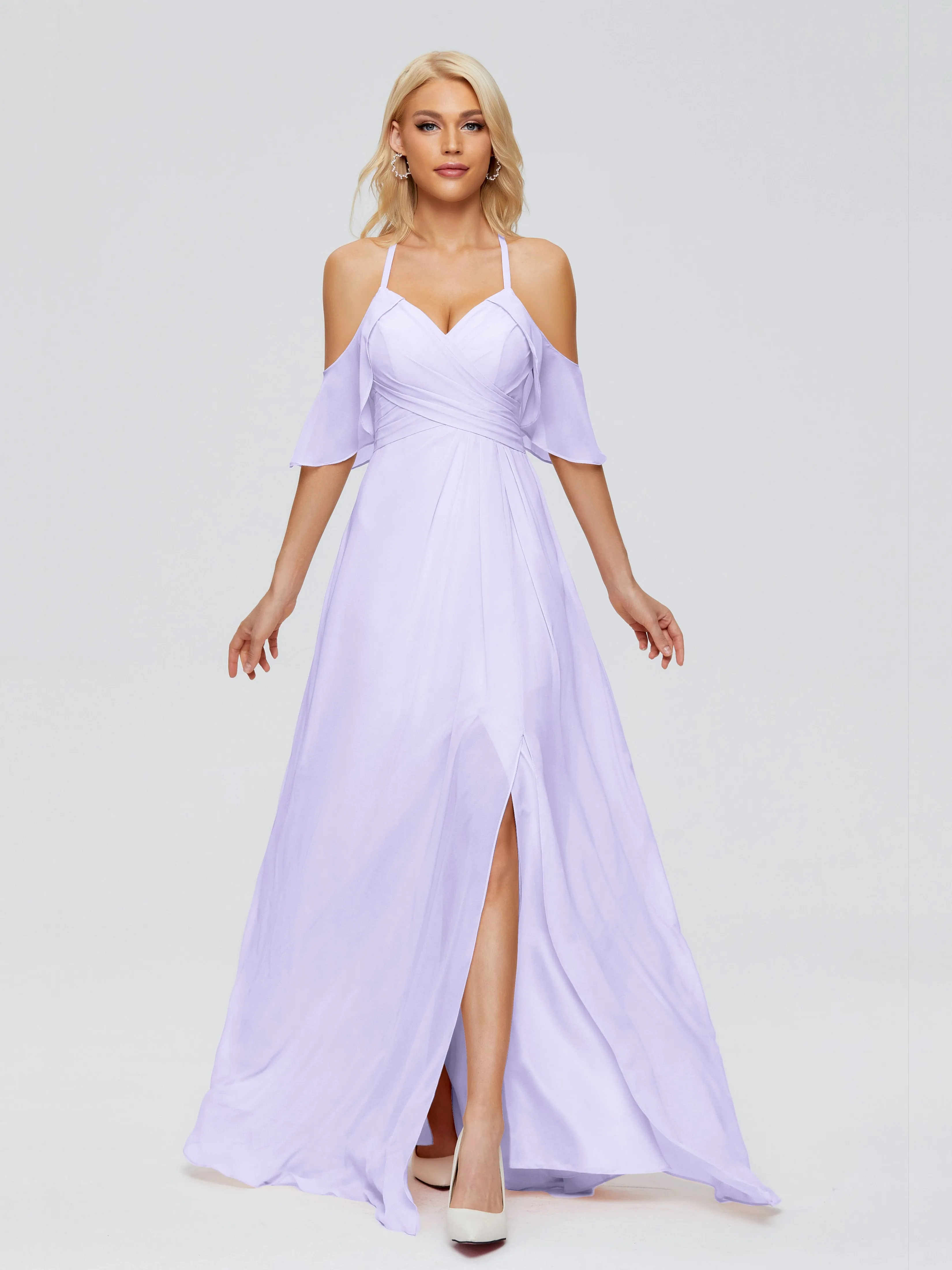 Taylor Elegant A-line Split Chiffon Bridesmaid Dresses