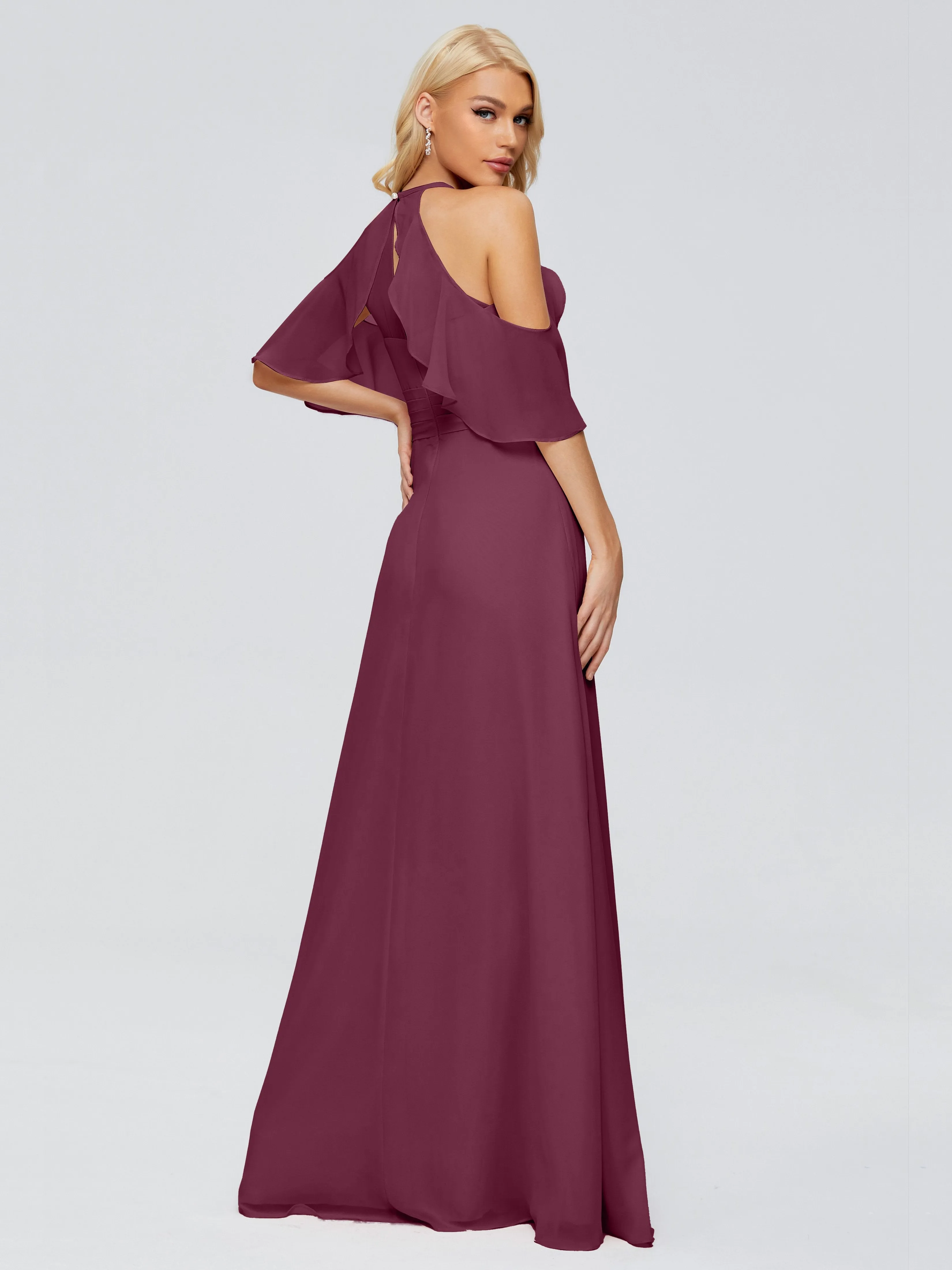Taylor Elegant A-line Split Chiffon Bridesmaid Dresses