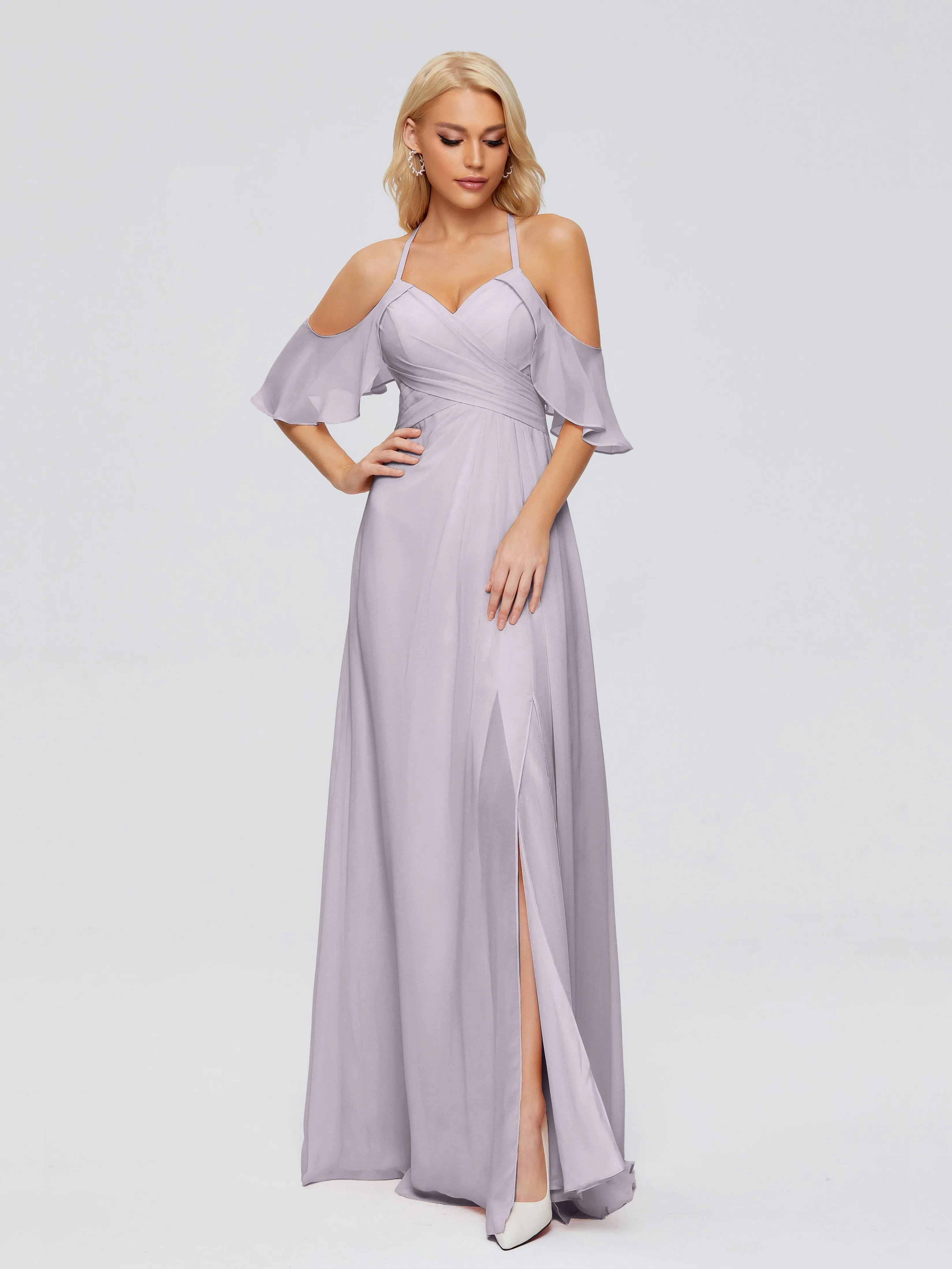 Taylor Elegant A-line Split Chiffon Bridesmaid Dresses