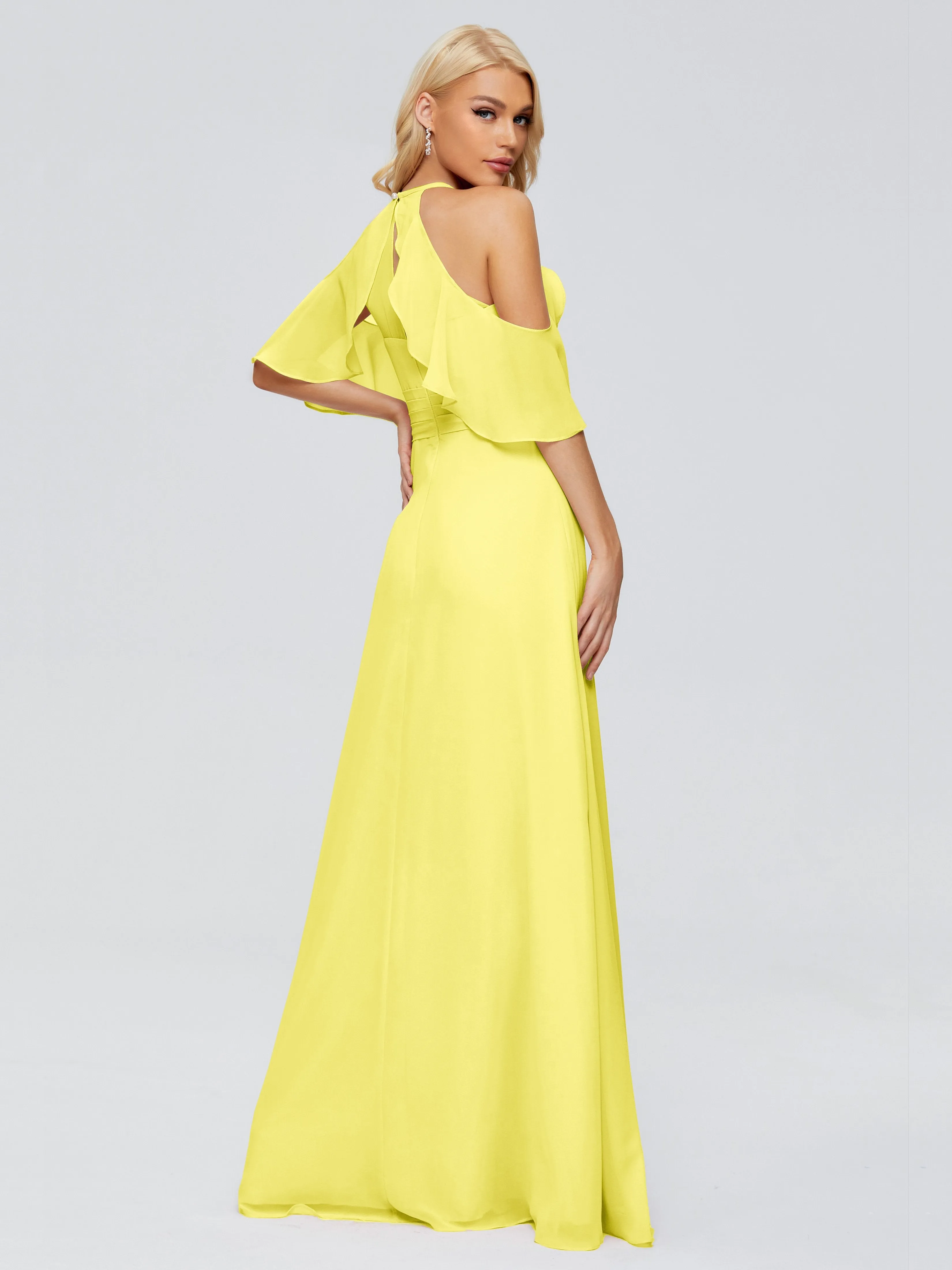 Taylor Elegant A-line Split Chiffon Bridesmaid Dresses