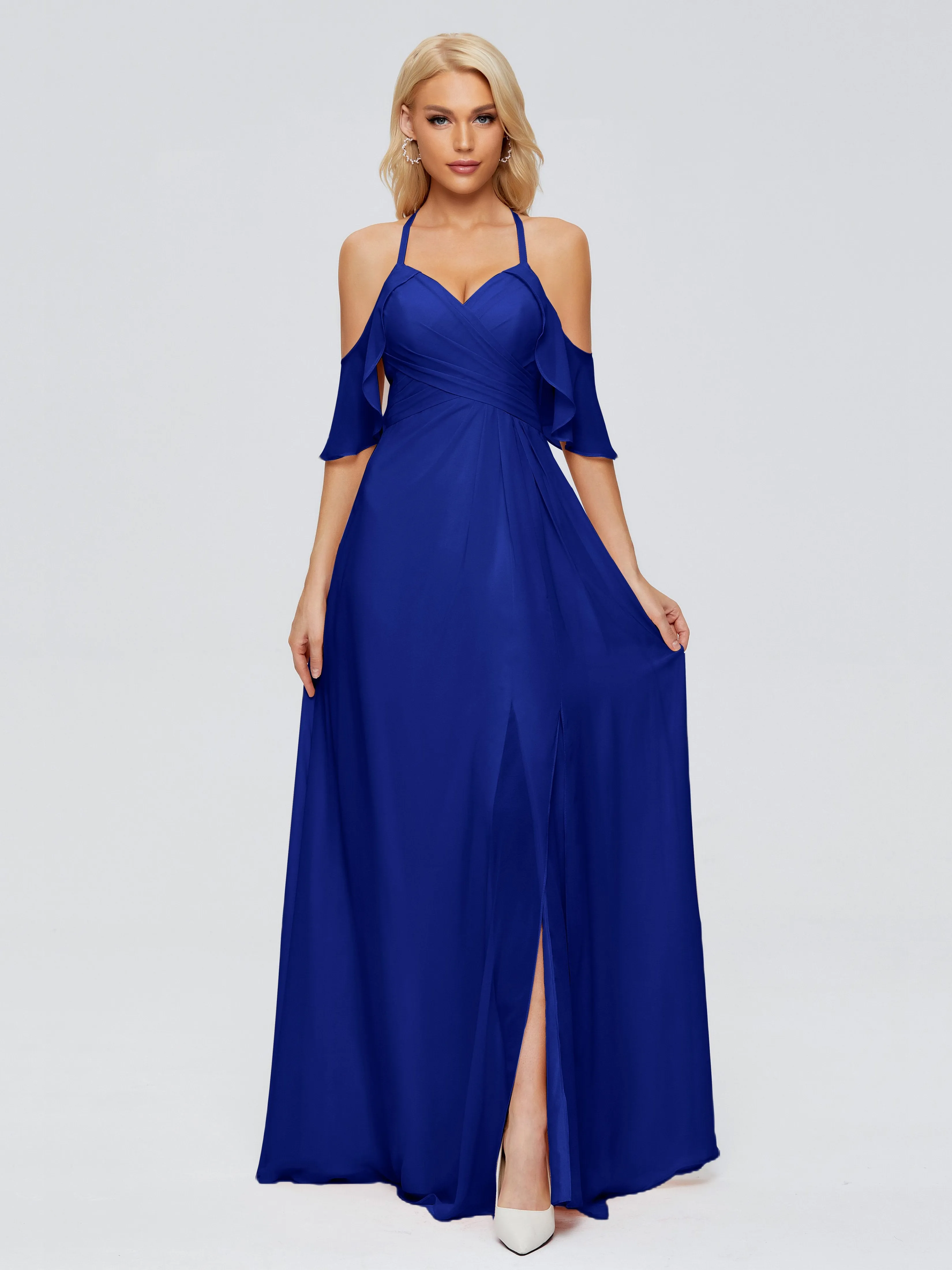 Taylor Elegant A-line Split Chiffon Bridesmaid Dresses