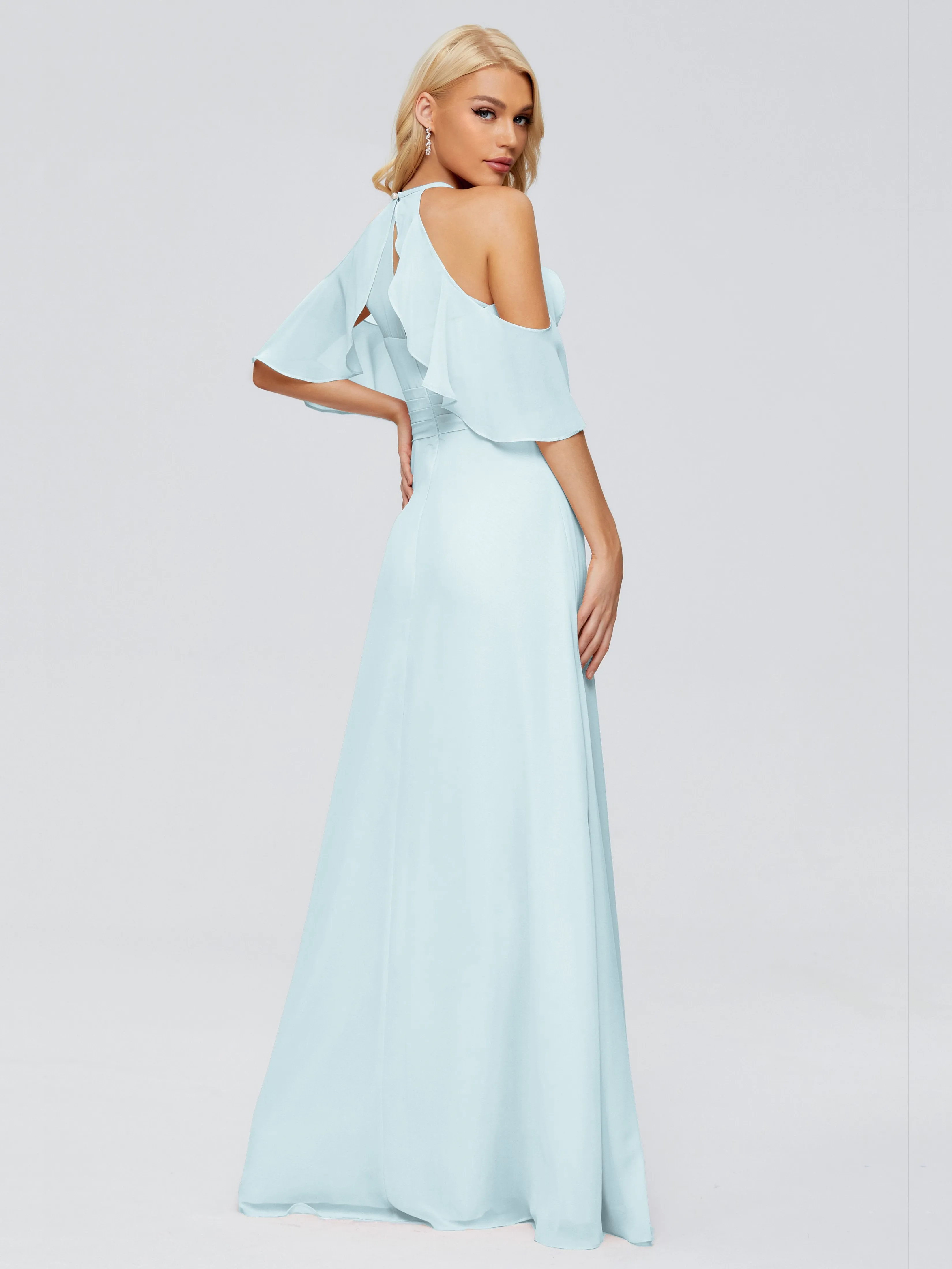 Taylor Elegant A-line Split Chiffon Bridesmaid Dresses