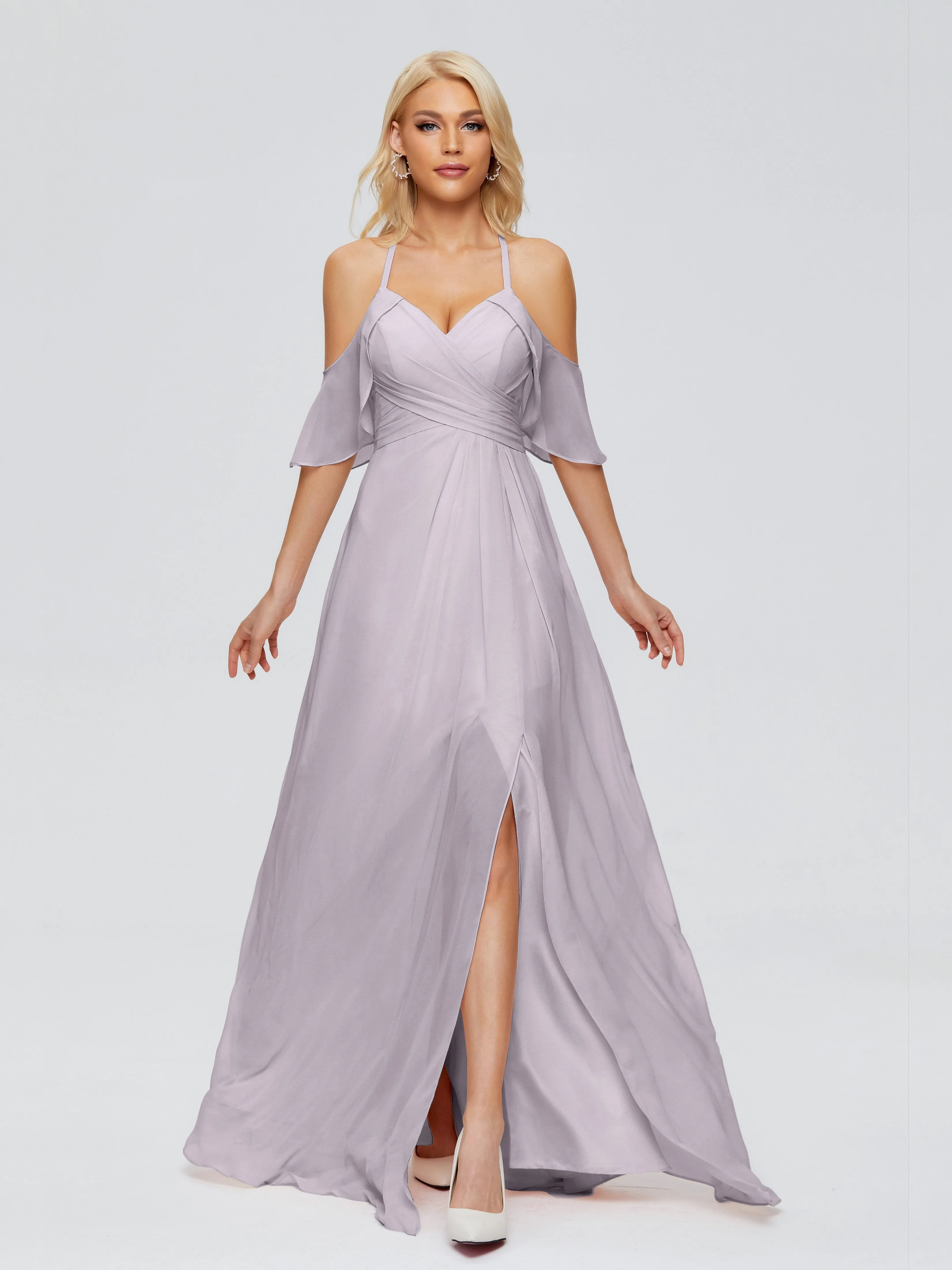 Taylor Elegant A-line Split Chiffon Bridesmaid Dresses
