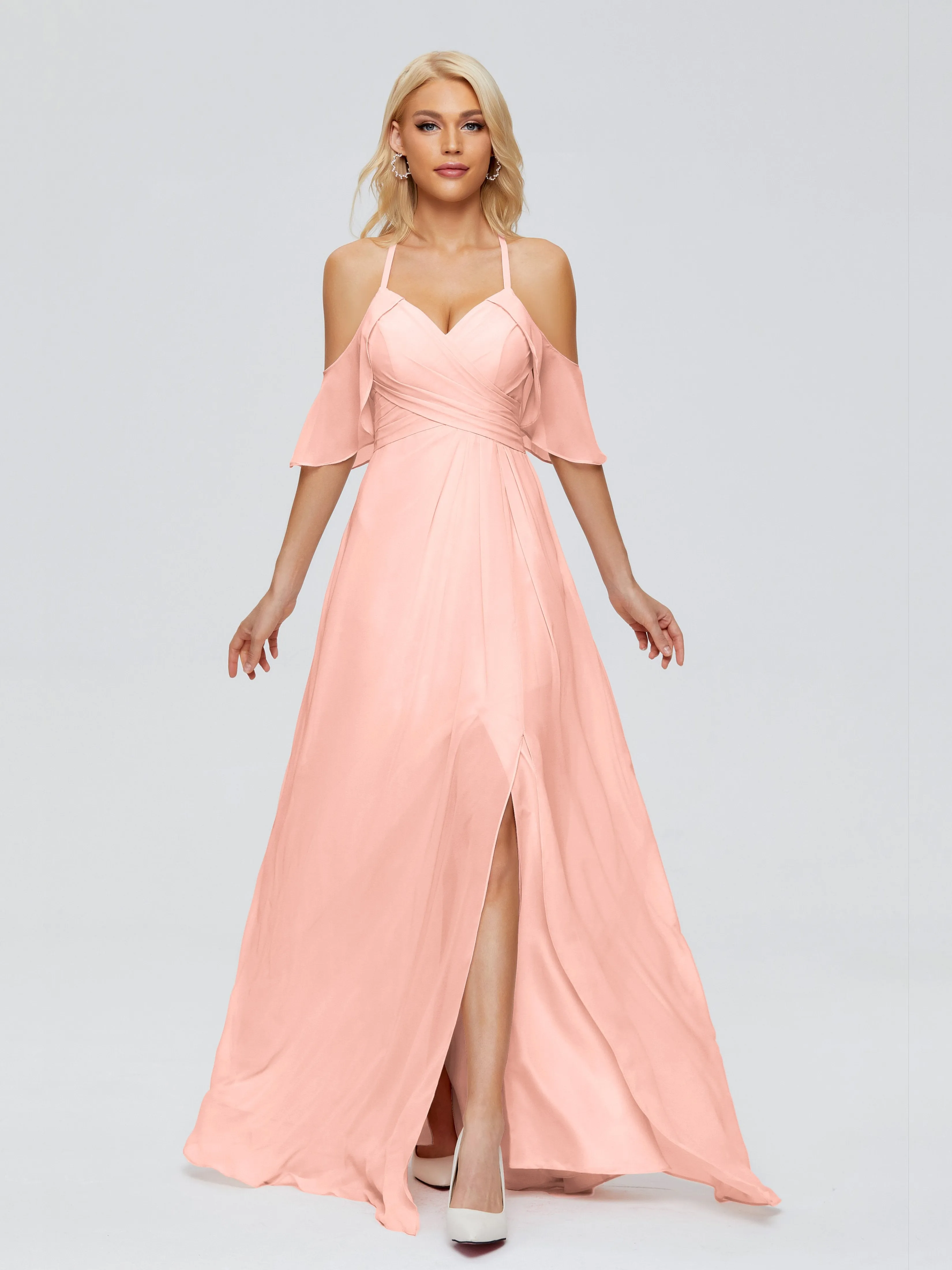 Taylor Elegant A-line Split Chiffon Bridesmaid Dresses