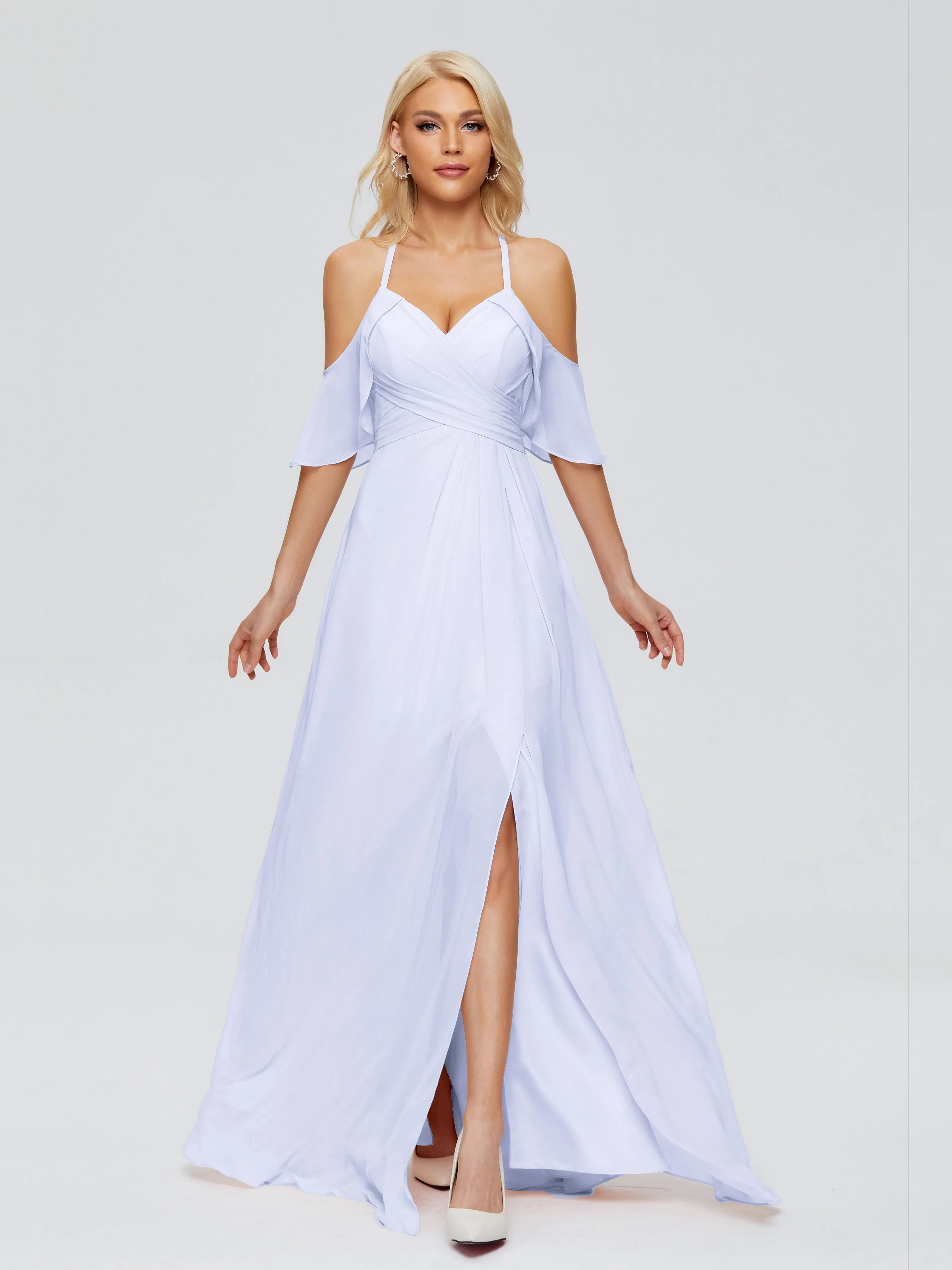 Taylor Elegant A-line Split Chiffon Bridesmaid Dresses