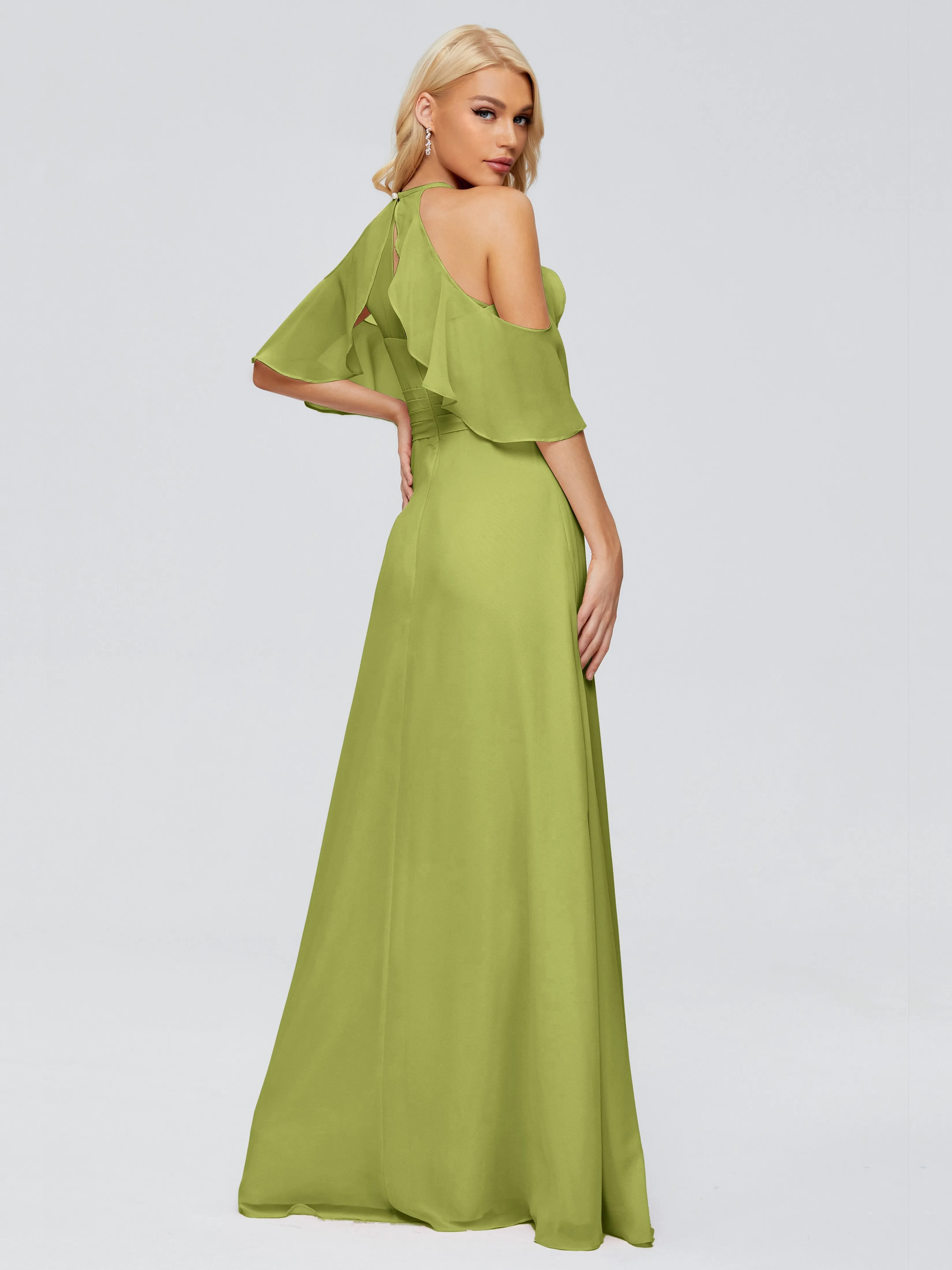 Taylor Elegant A-line Split Chiffon Bridesmaid Dresses