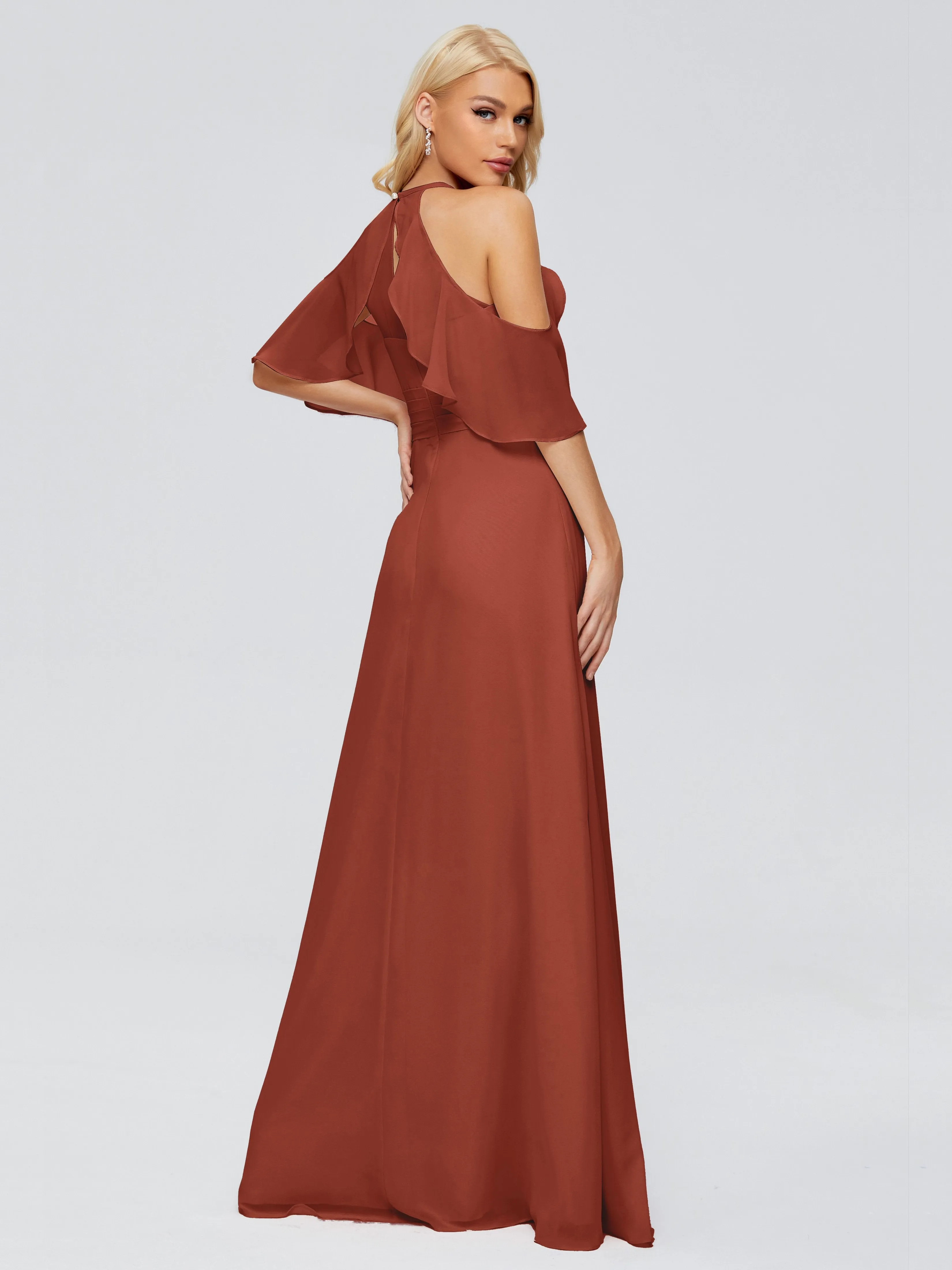 Taylor Elegant A-line Split Chiffon Bridesmaid Dresses