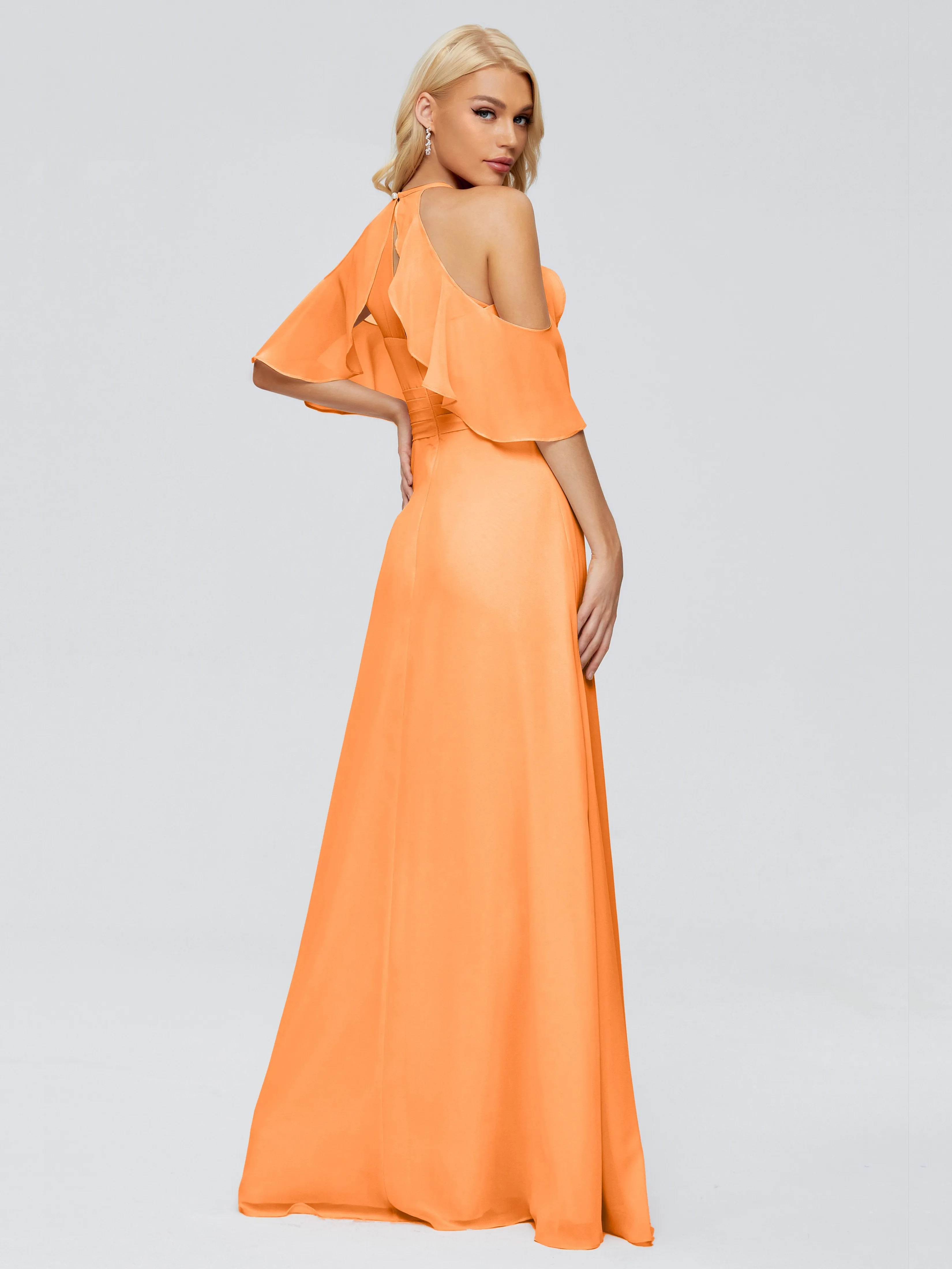 Taylor Elegant A-line Split Chiffon Bridesmaid Dresses