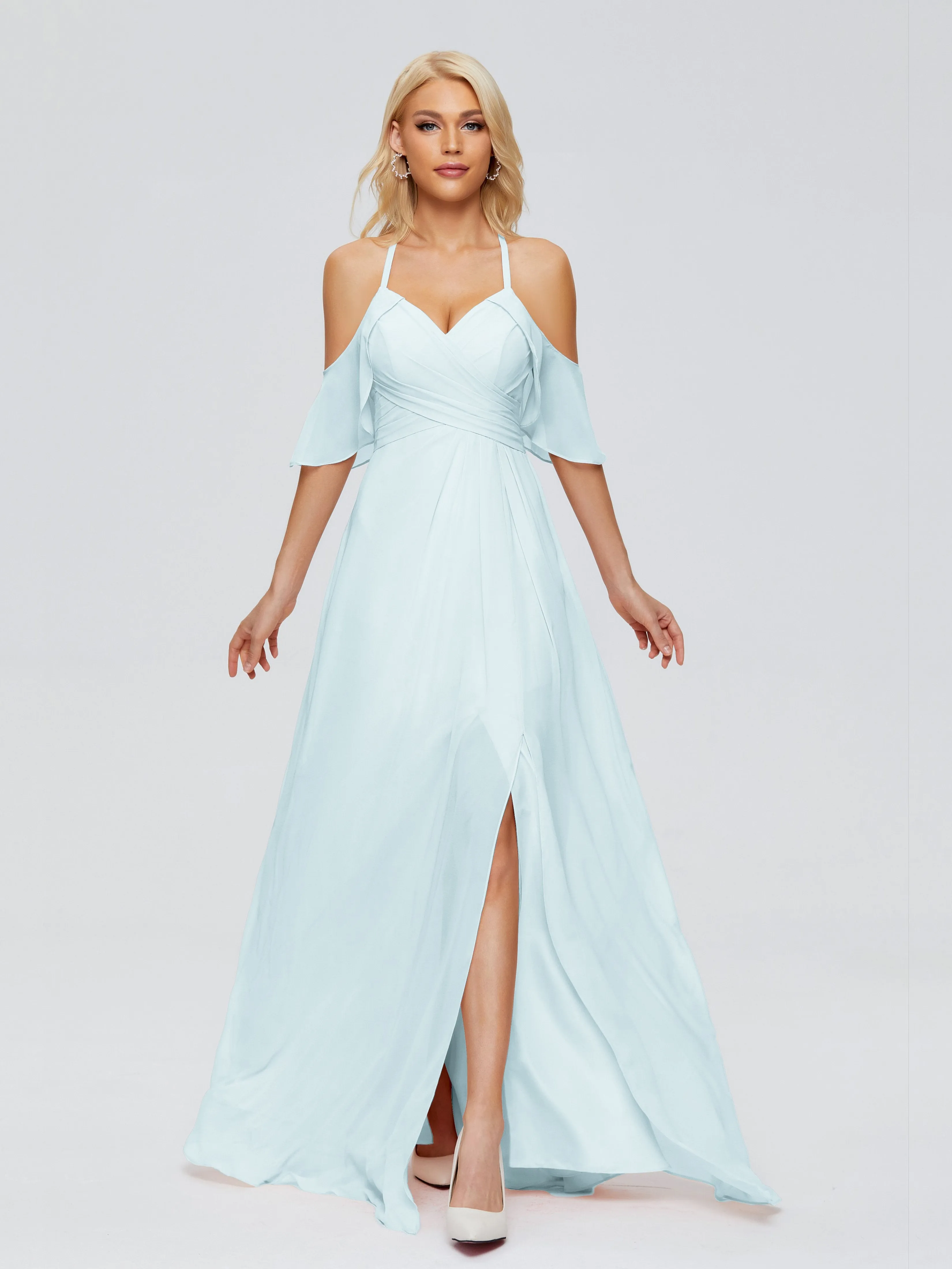 Taylor Elegant A-line Split Chiffon Bridesmaid Dresses