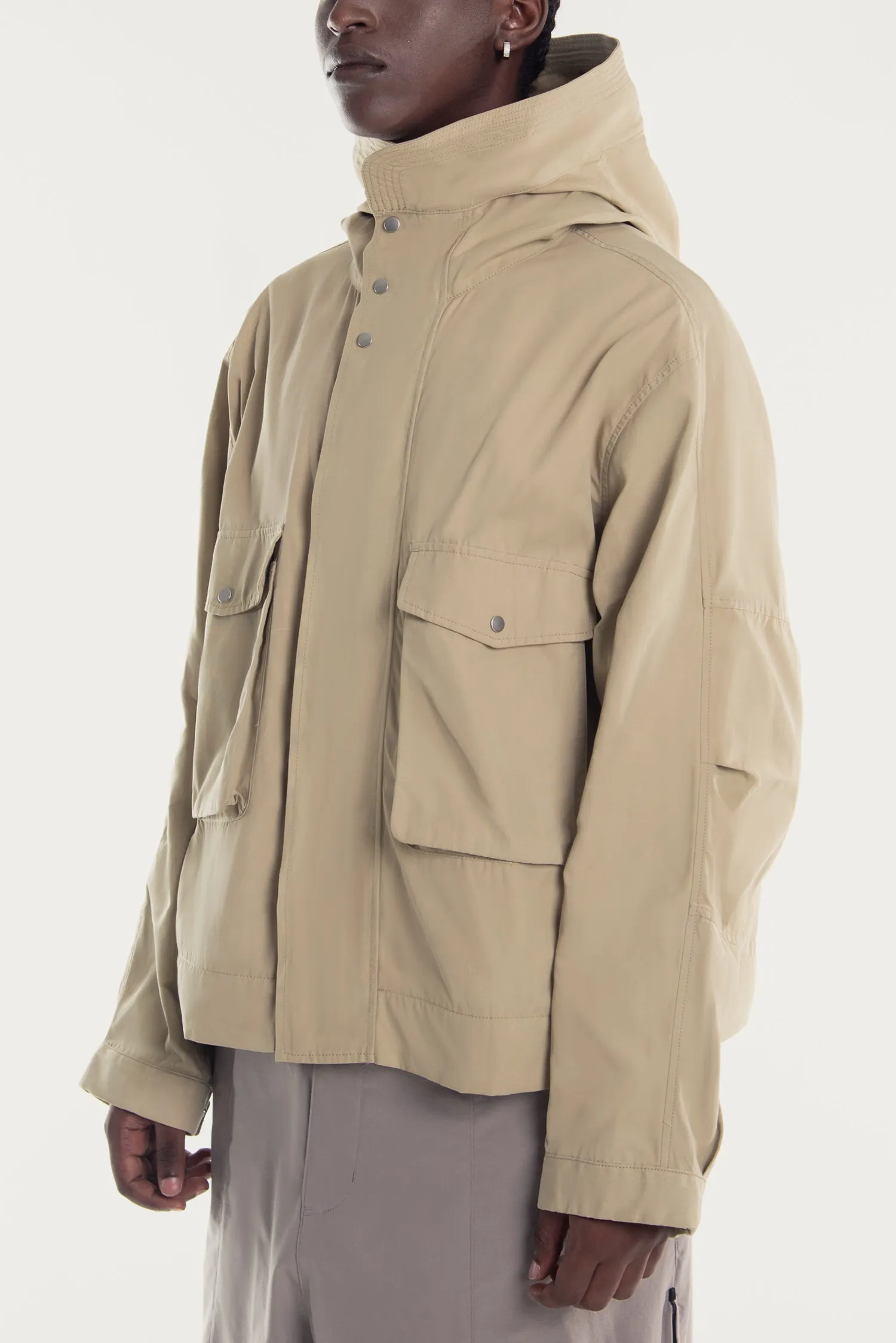 UNISEX WAXED COTTON CONVERTIBLE HOOD PARKA