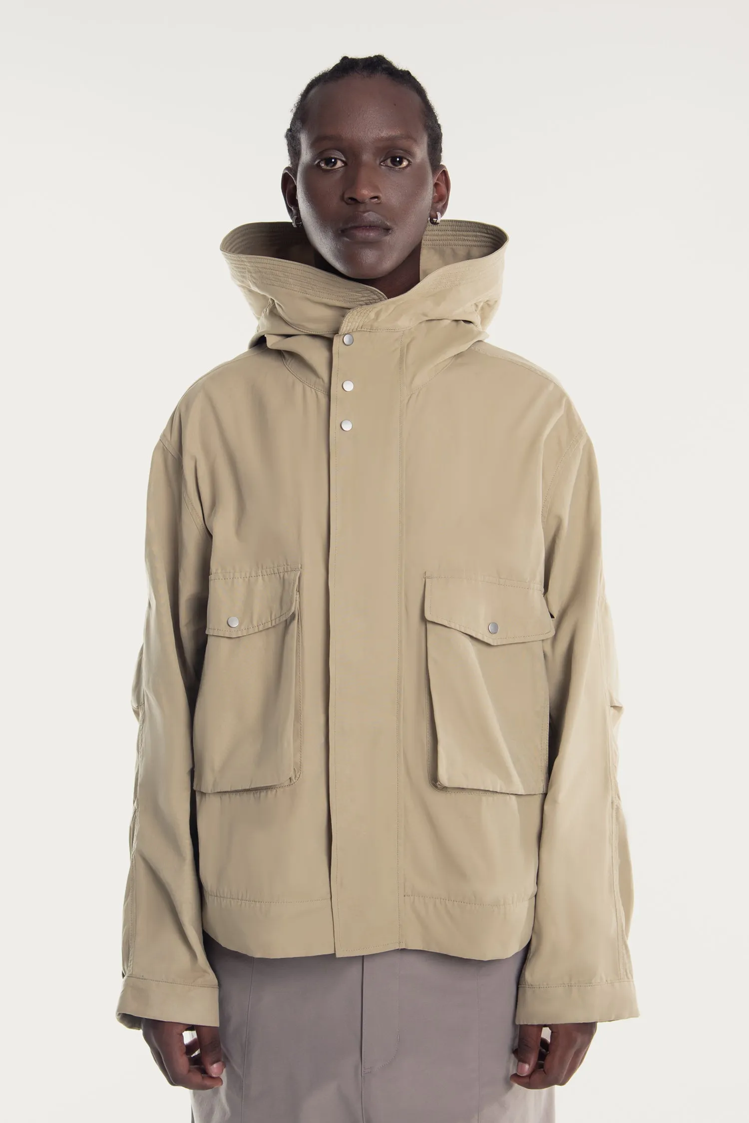 UNISEX WAXED COTTON CONVERTIBLE HOOD PARKA