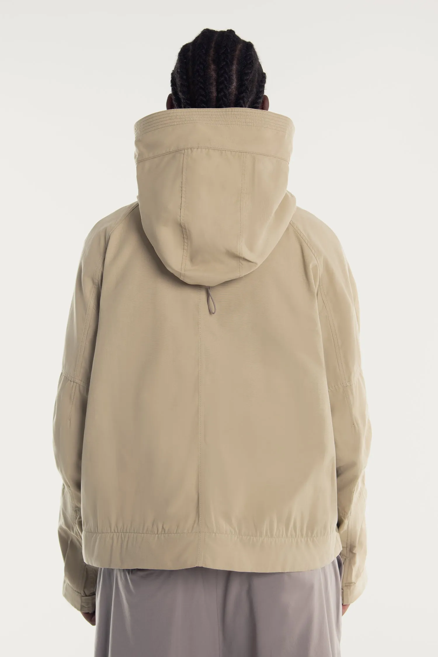 UNISEX WAXED COTTON CONVERTIBLE HOOD PARKA