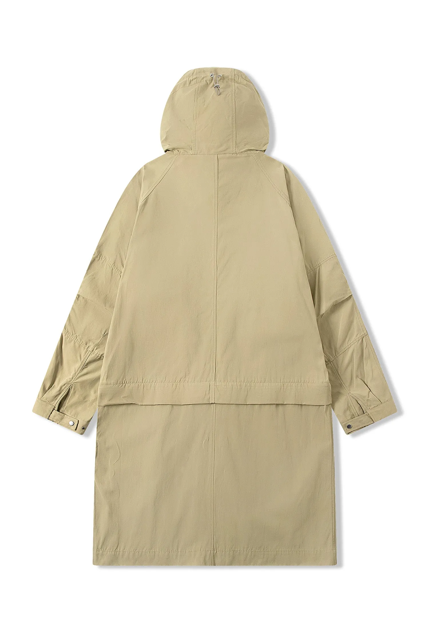 UNISEX WAXED COTTON CONVERTIBLE HOOD PARKA