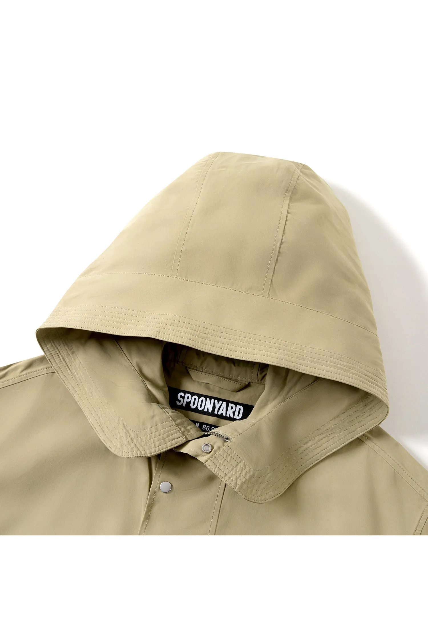 UNISEX WAXED COTTON CONVERTIBLE HOOD PARKA