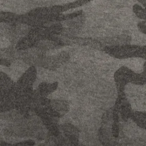 Vintage Gray-Multi Camo Printed Stretch Poly Brushed Jersey Knit Fabric